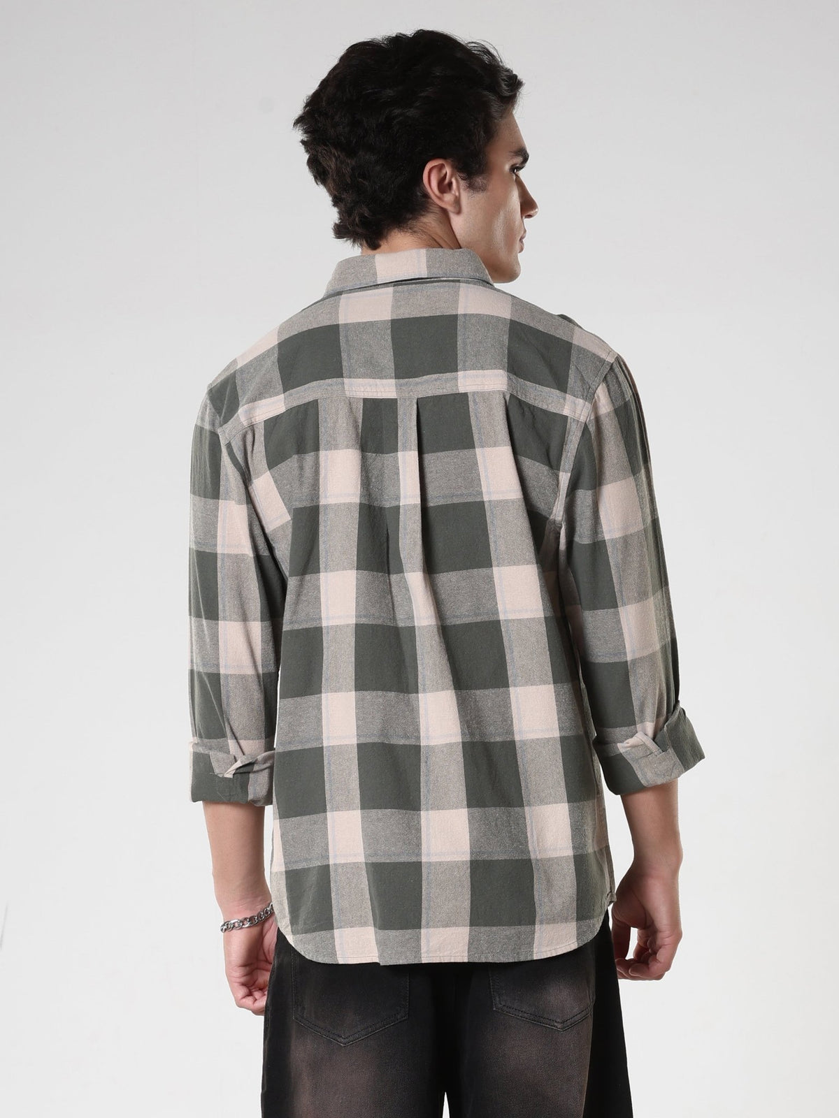 Ambar - Checkered Regular Shirt -Green - Espanshe