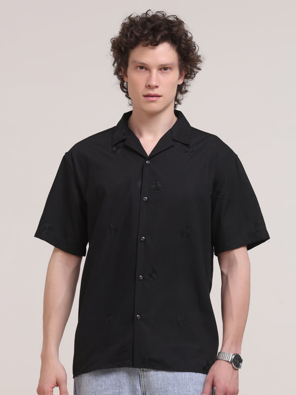 Ethal Embroidered Shirt- Black