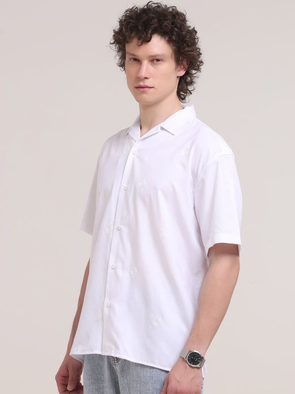 Ethal Embroidered Shirt- White