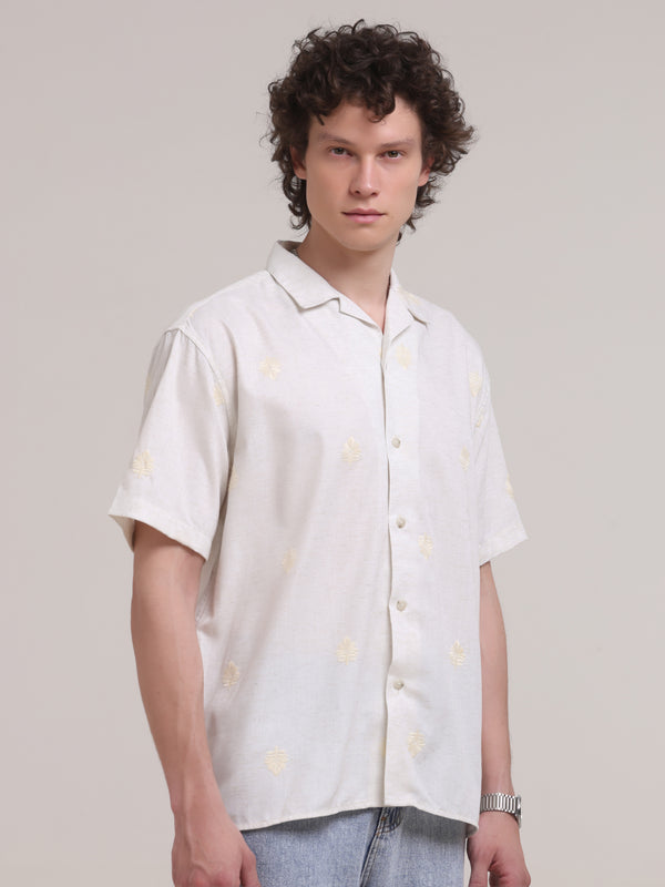 Ethal Embroidered Shirt- Off White