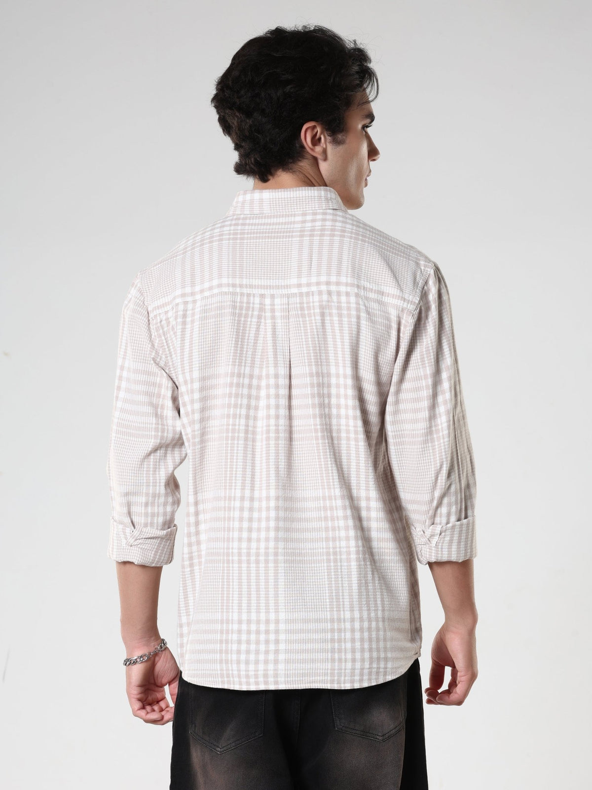 Ambel - Checkered Regular Shirt - Beige - Espanshe