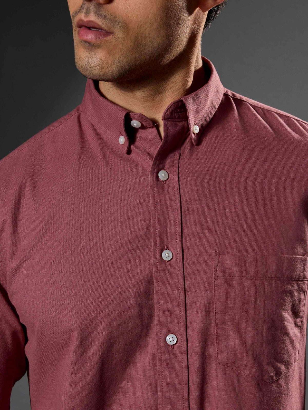 Classy - Turkish Fit Shirt With Elbow Patch - Brick Red - Espanshe