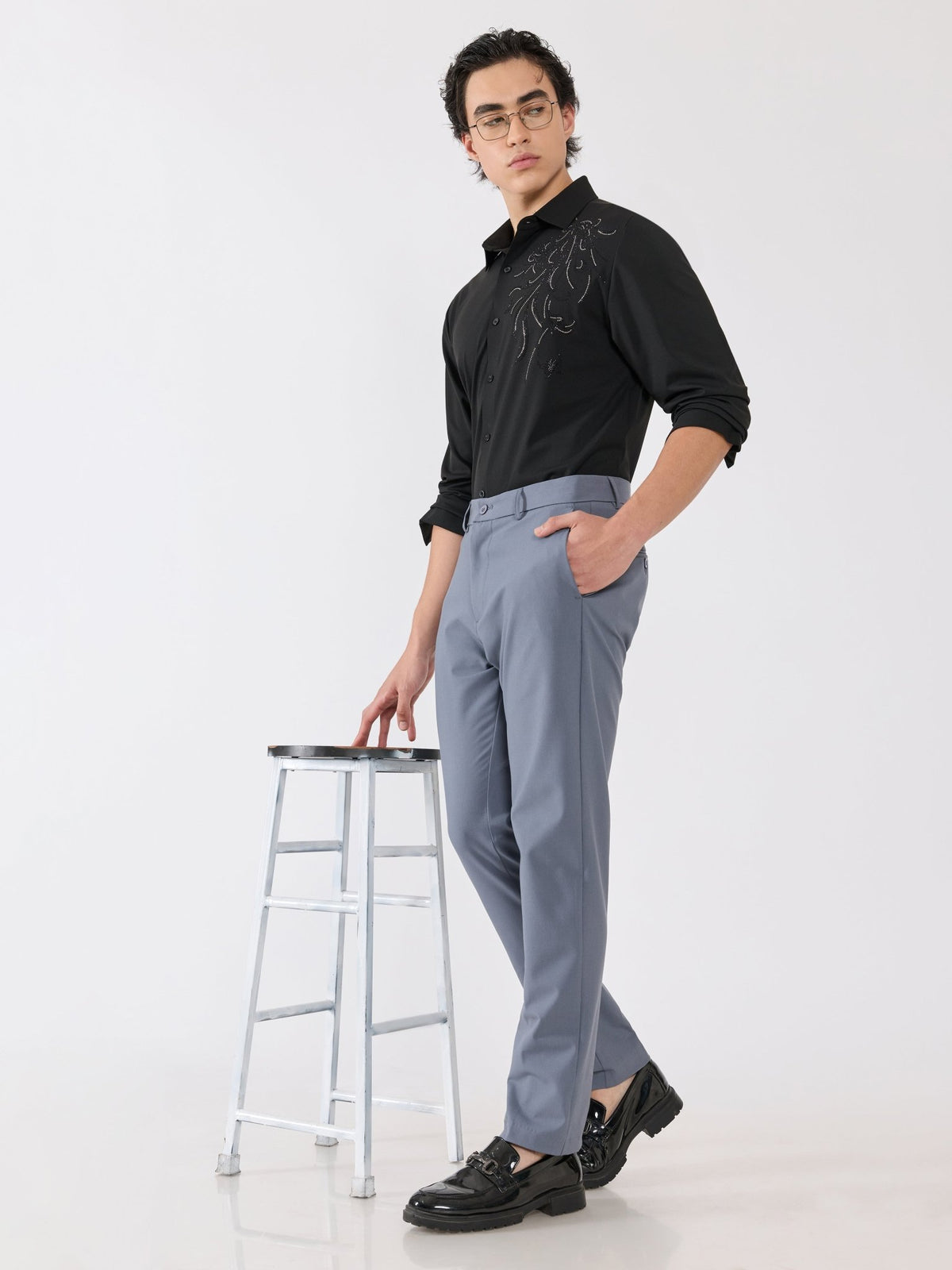 Alista - Slim Fit Formal Pant - Light Grey - Espanshe