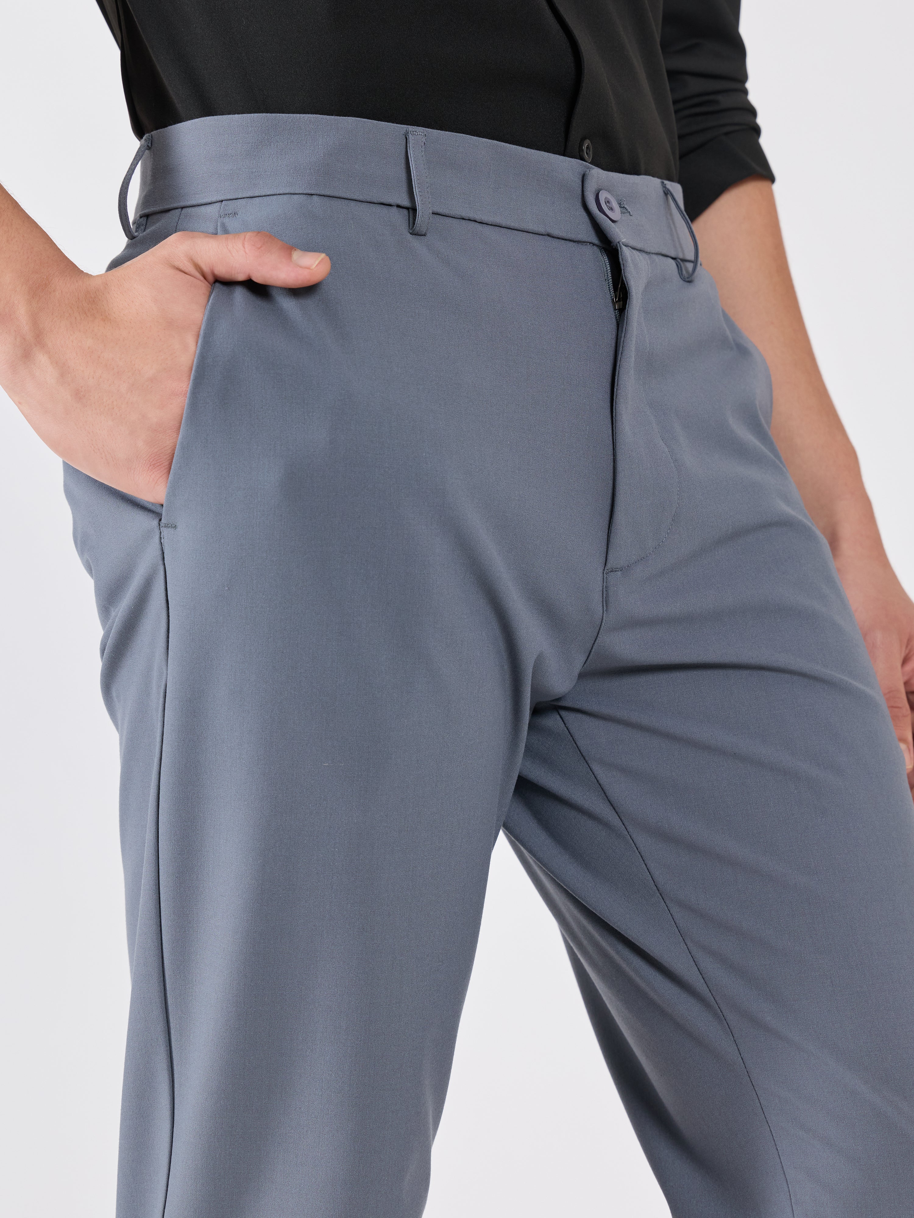 Men's Slim Fit Formal Pant - light gray