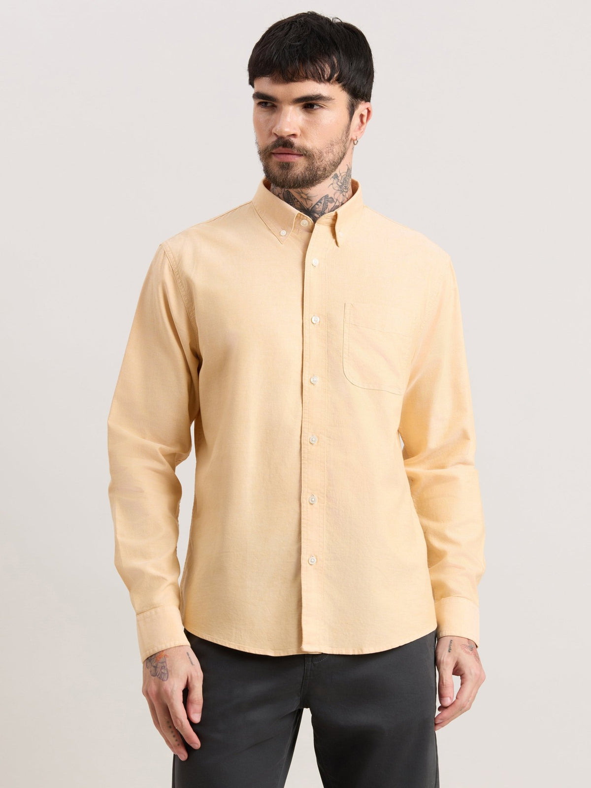Zena - Relaxed Fit Oxford Shirt - Golden Apricot - Espanshe