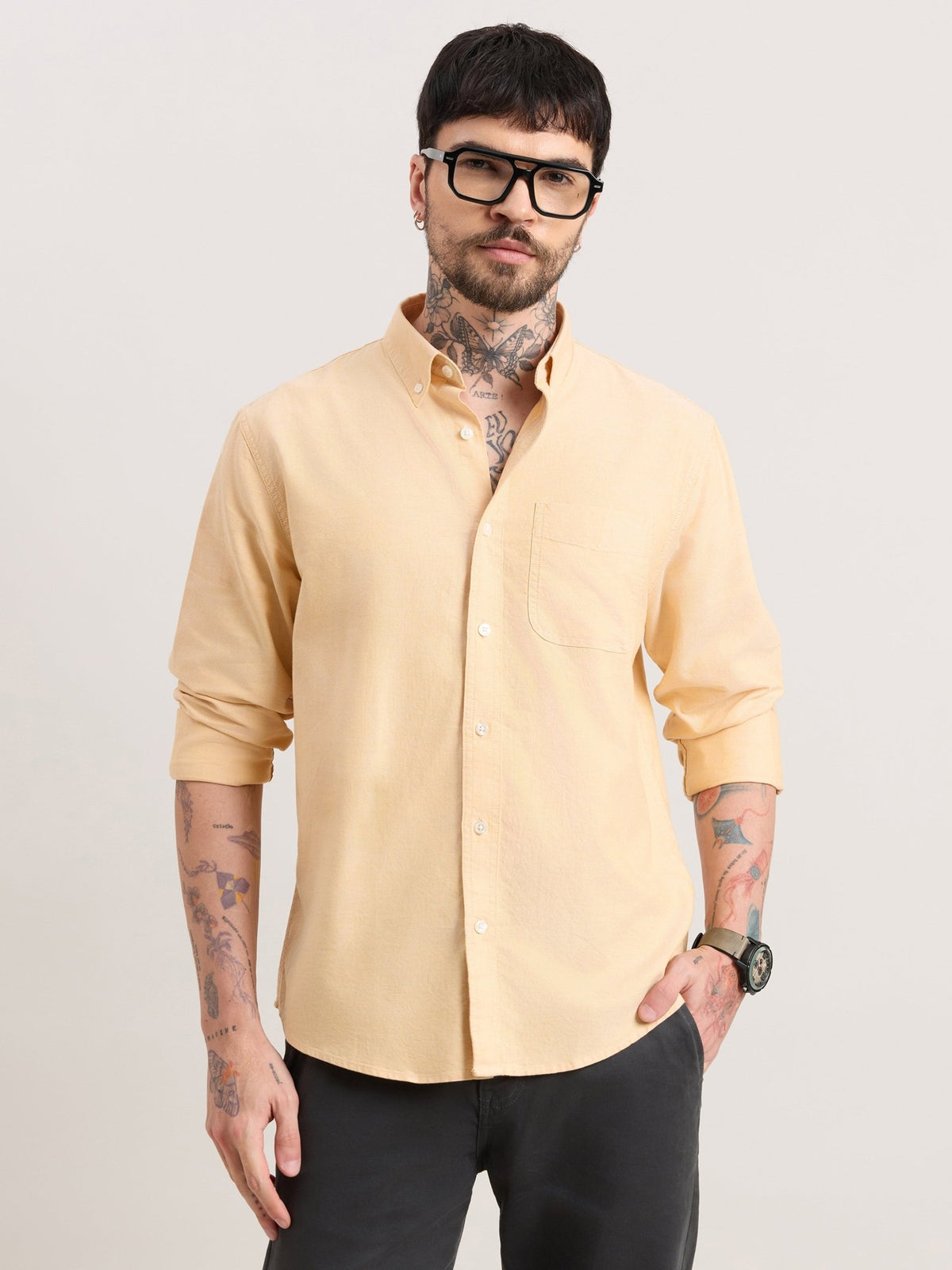 Zena - Relaxed Fit Oxford Shirt - Golden Apricot - Espanshe