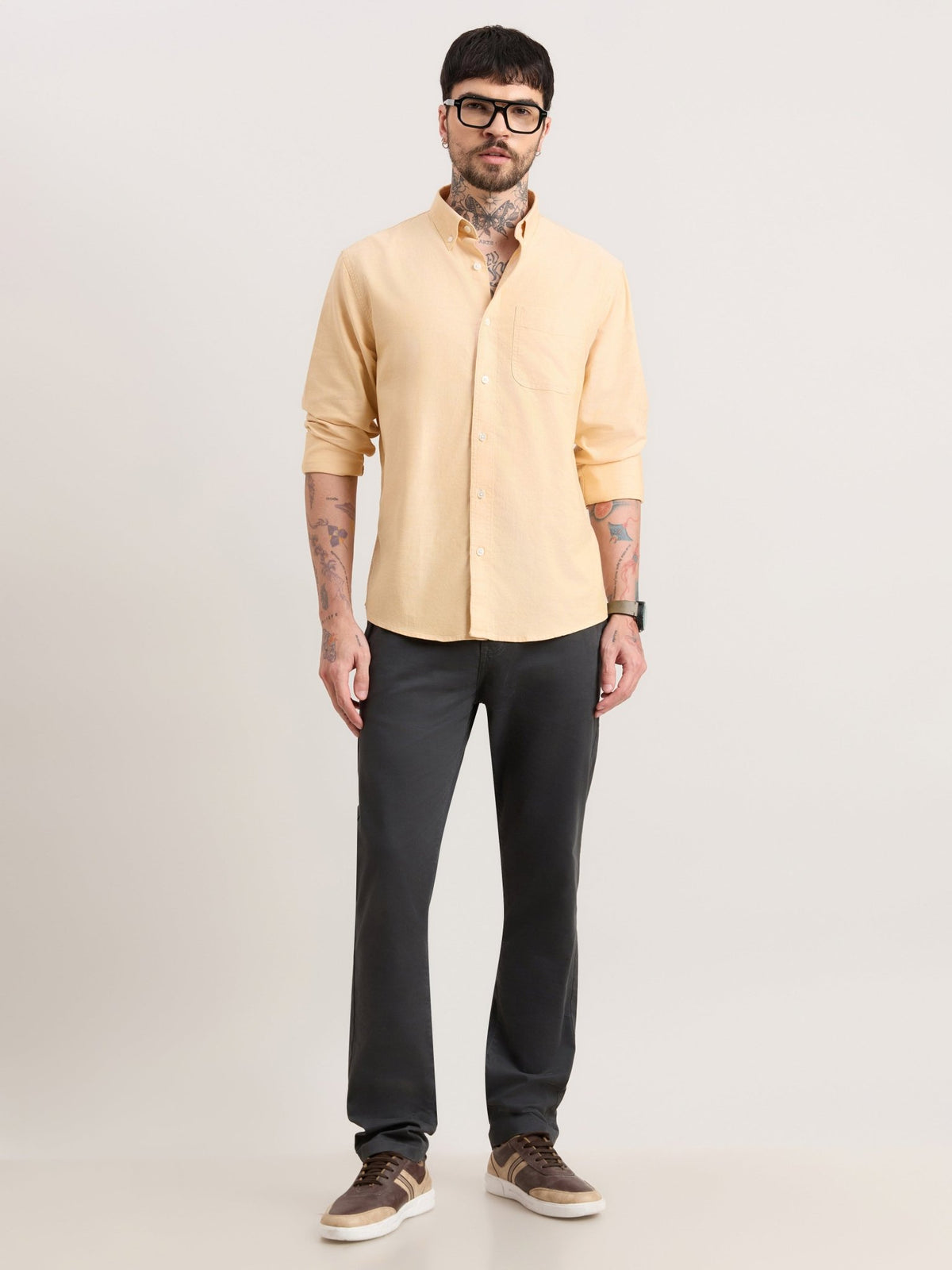 Zena - Relaxed Fit Oxford Shirt - Golden Apricot - Espanshe