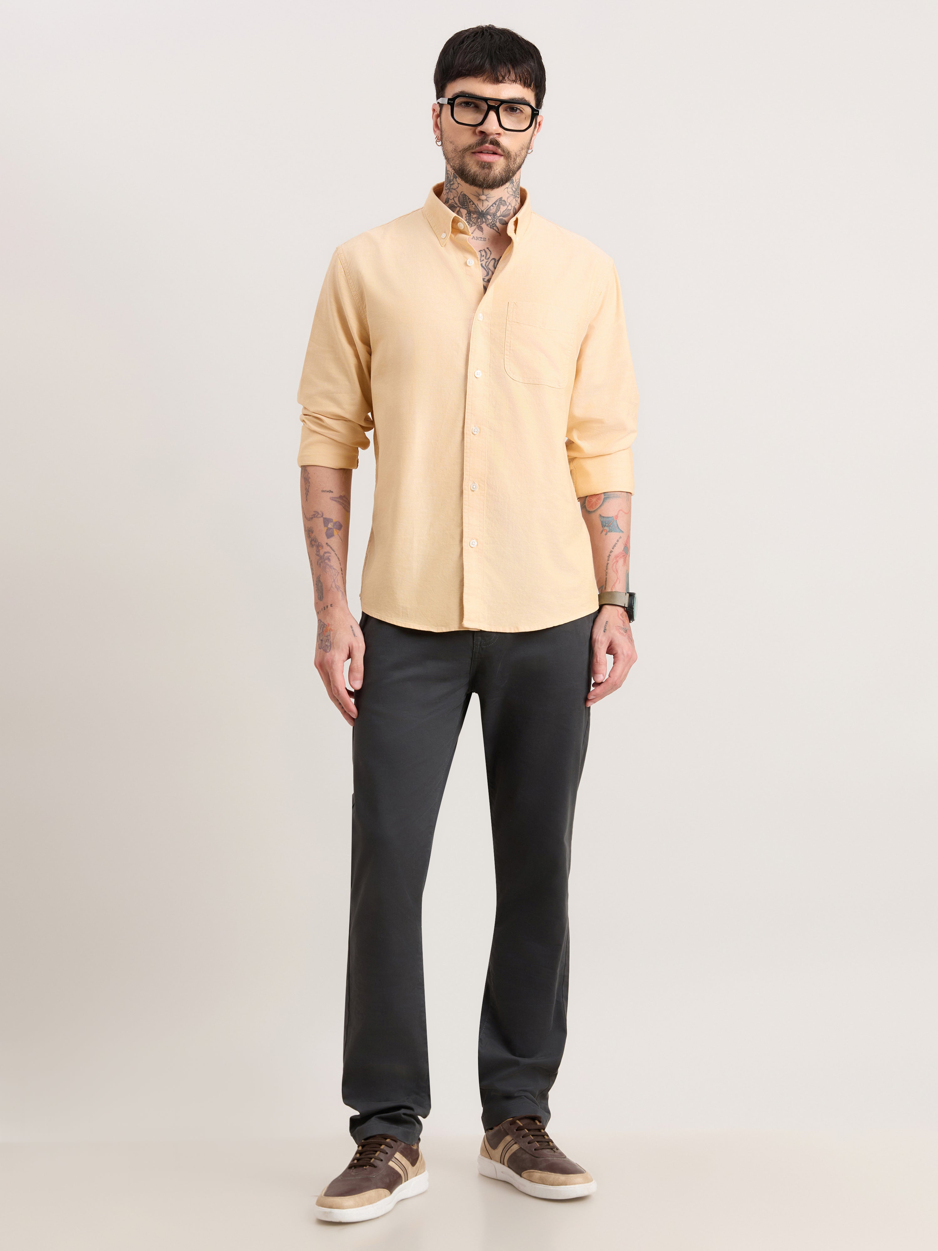 Zena - Relaxed Fit Oxford Shirt - Golden Apricot