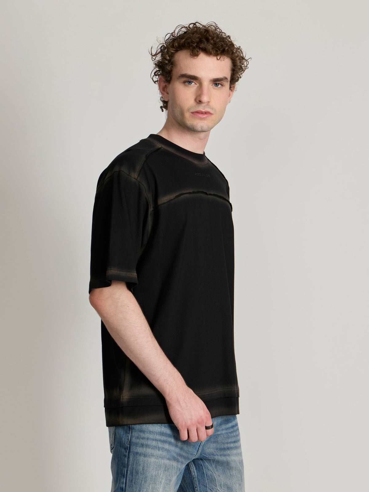 Lona - Fade Effect Baggy T-Shirt - Black - Espanshe