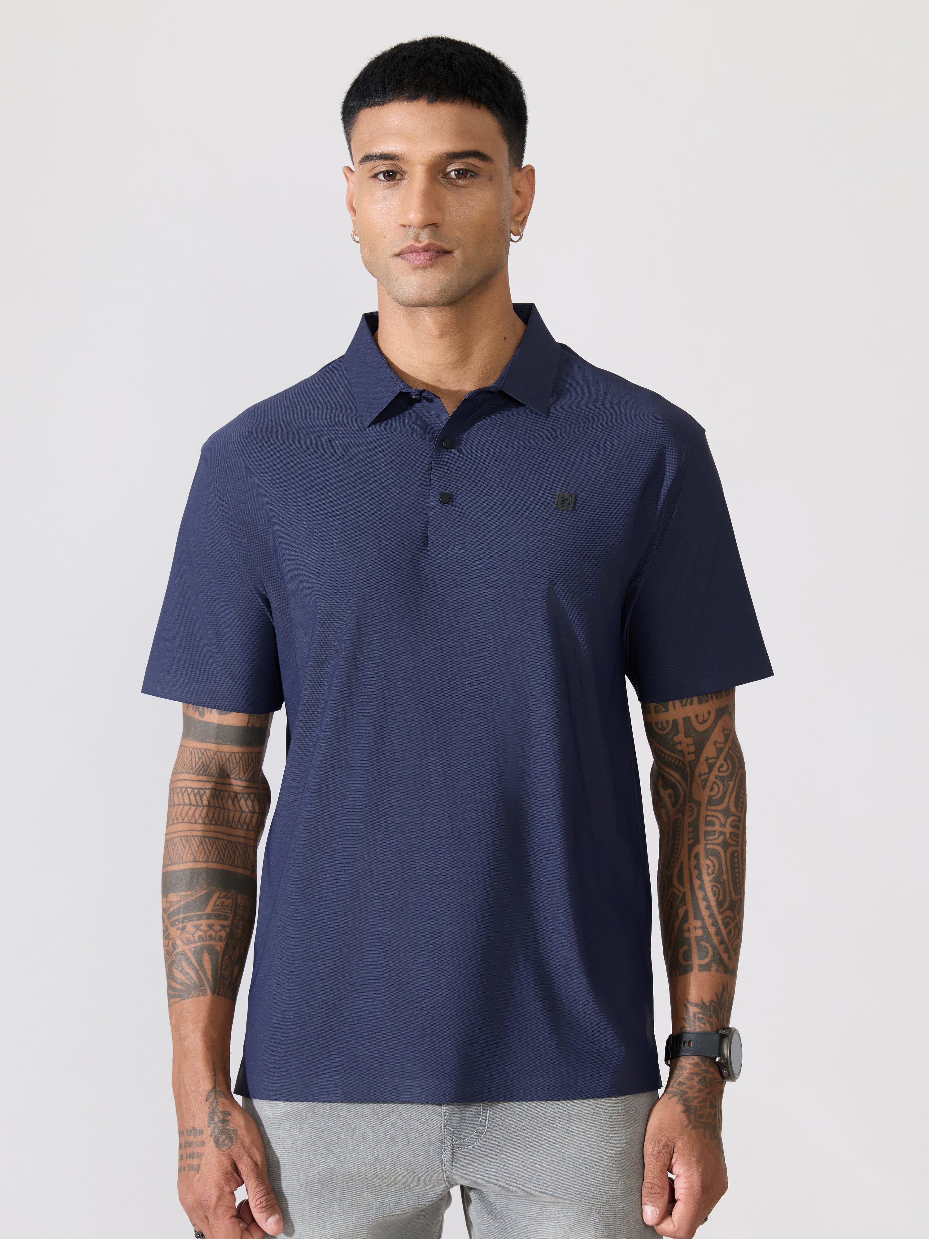 Men's Regular Fit Polo T-Shirt - navy blue