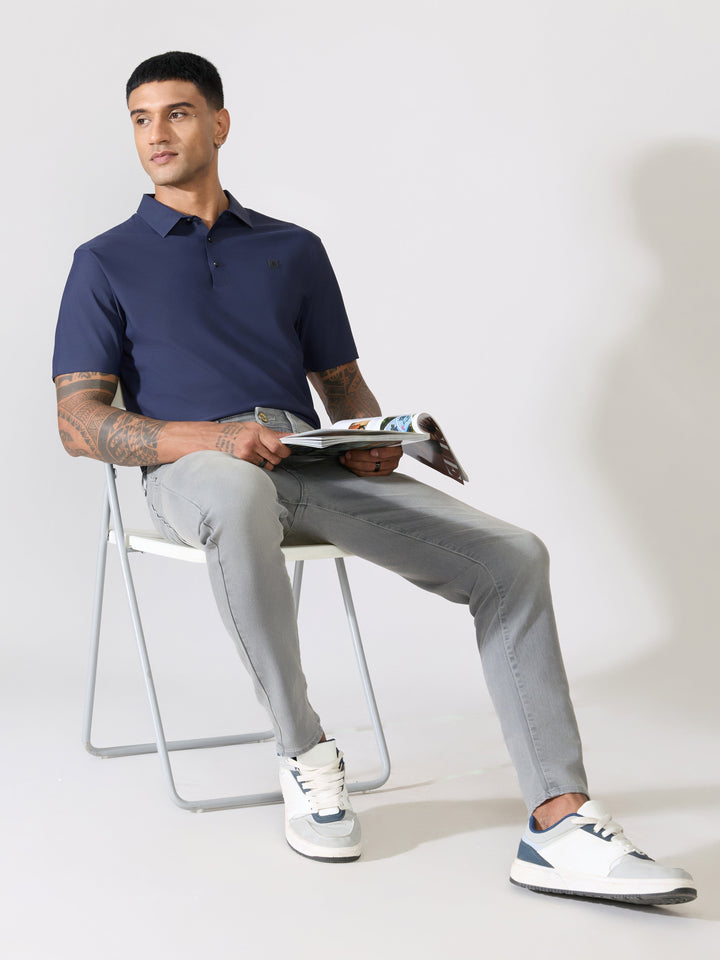 Men's Regular Fit Polo T-Shirt - navy blue