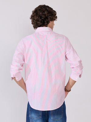 Men's Smart Fit Striped Shirt - Pink