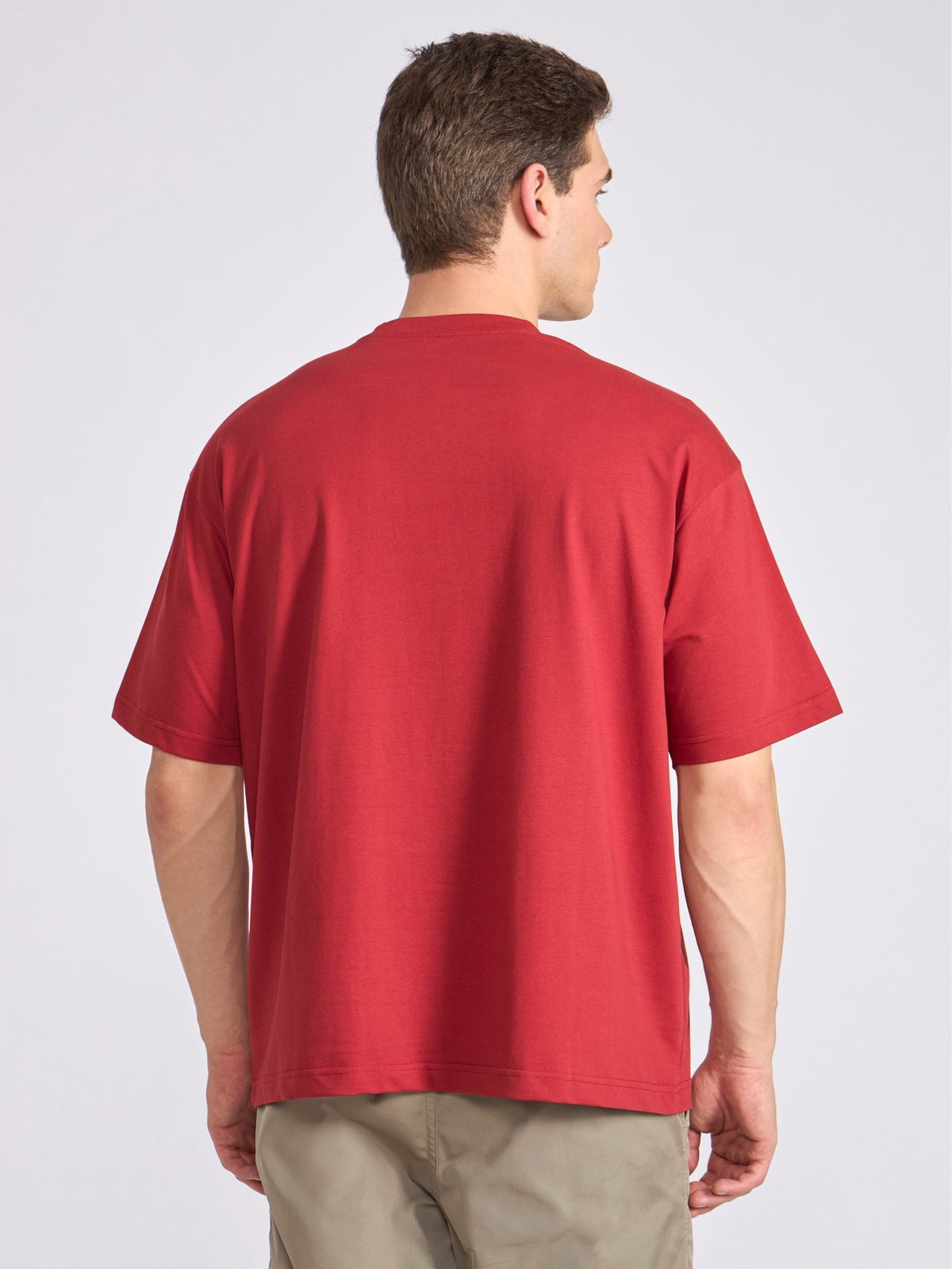 Tibald - Oversized Round neck T Shirt - Red - Espanshe