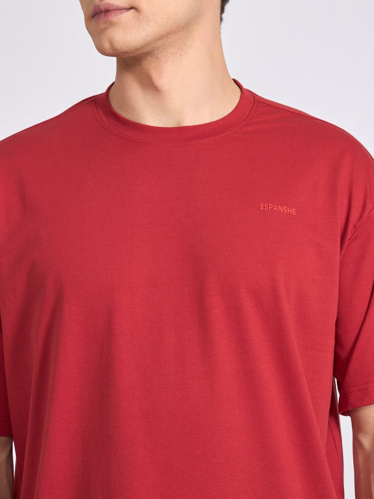 Tibald - Oversized Round neck T Shirt - Red - Espanshe