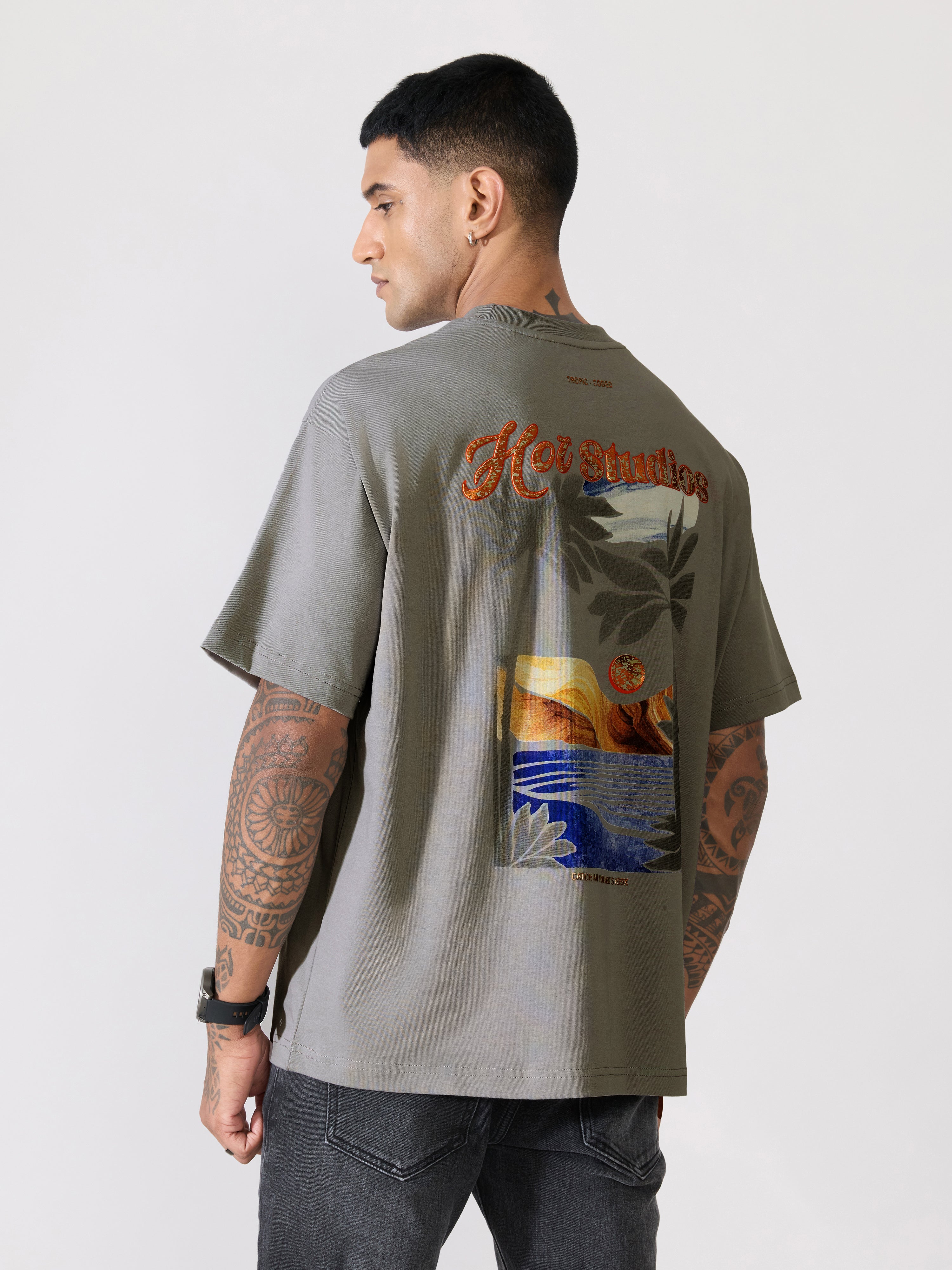 Men's printed t-shirt in grey