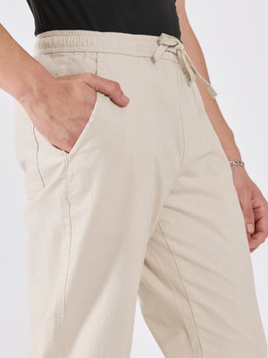 Men's  Relaxed Fit Joggers - cream