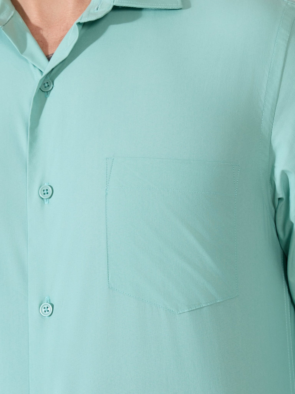 Valerius - Trim Fit Poplin Shirt - Soft Green - Espanshe