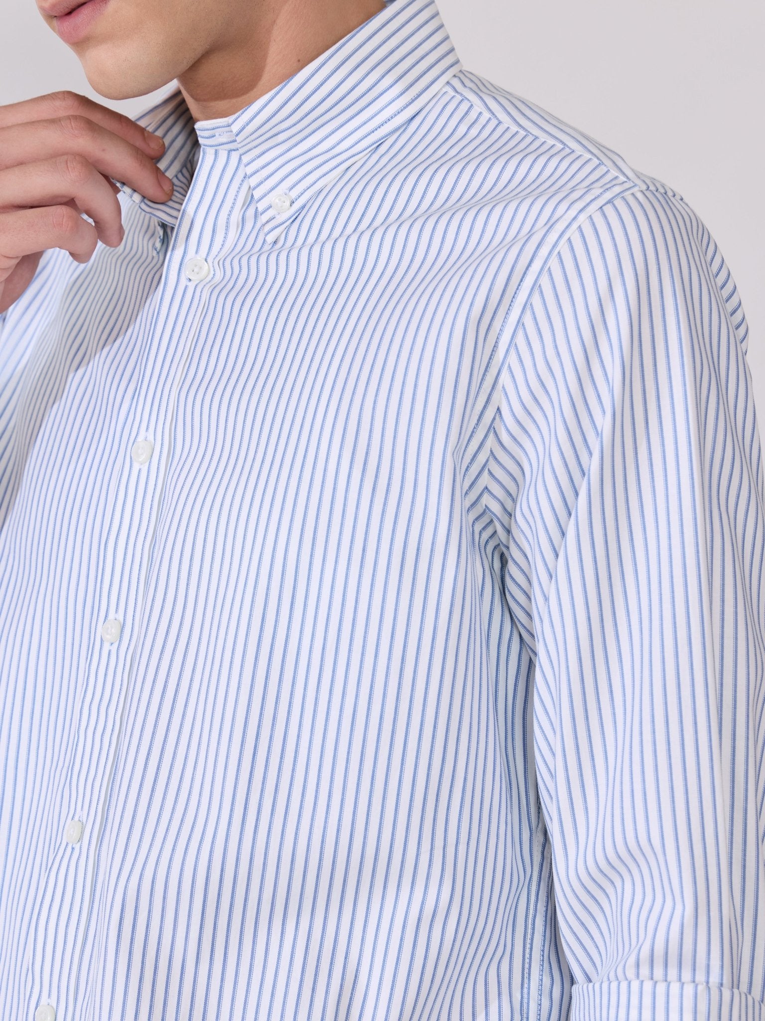 Erzela - Smart Fit Striped Shirt - Blue - Espanshe