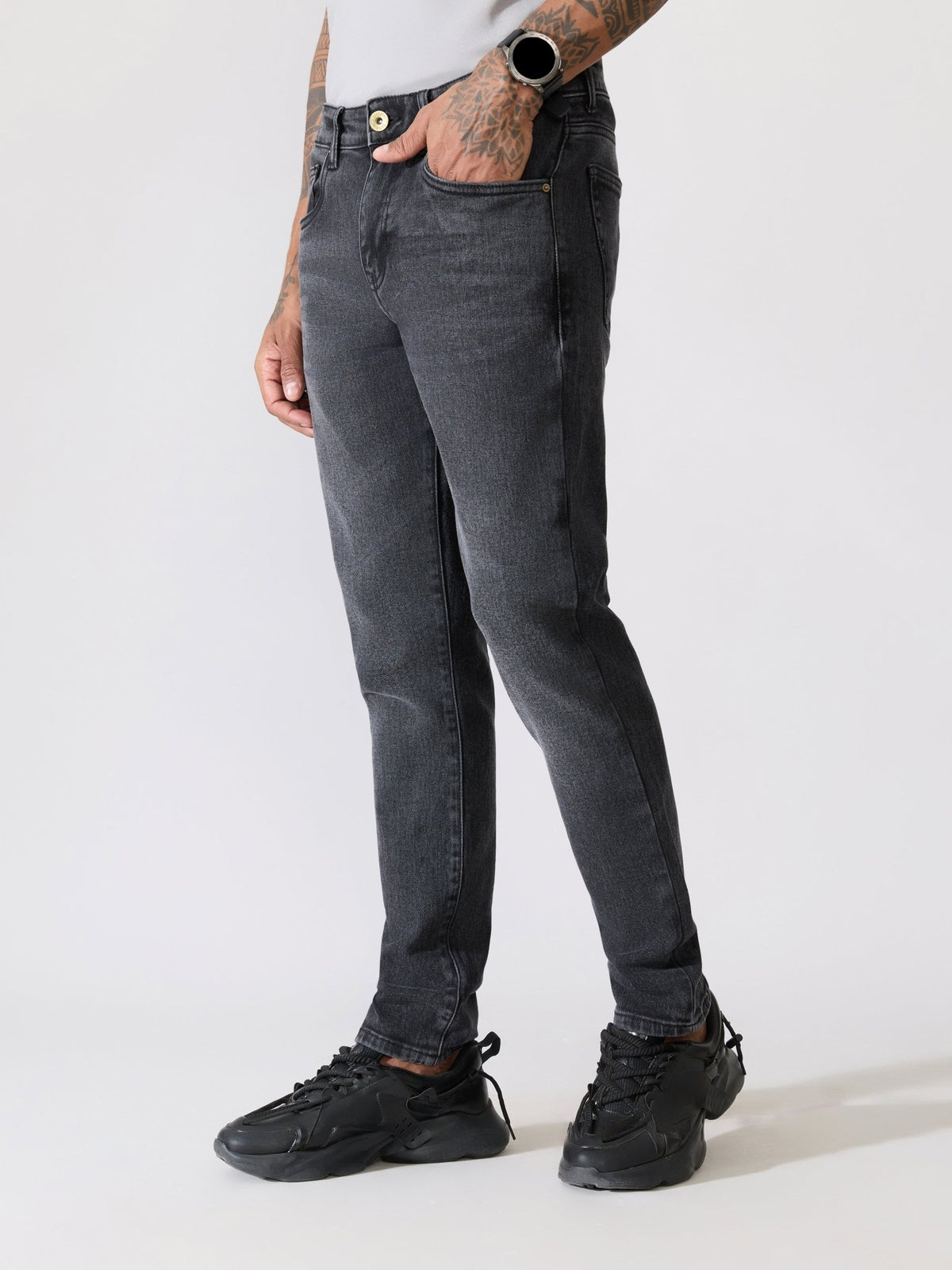 Rafin - Black Shade Skinny Fit Jeans - Espanshe