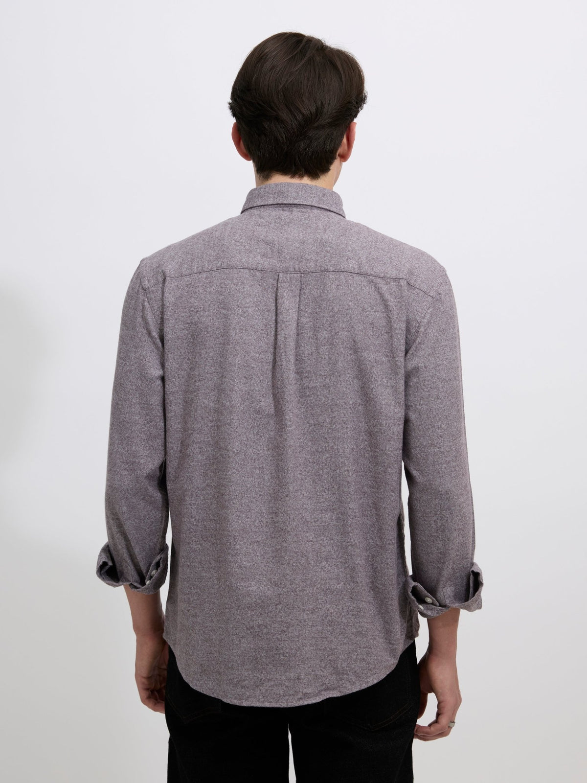 Floyd - Brushed Melange Plain Shirt - Brown - Espanshe