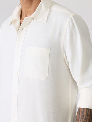  Men's Comfort Fit off white Linen Shirt
