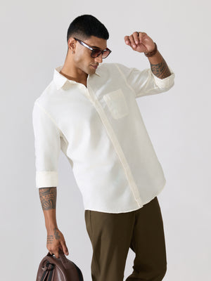  Men's Comfort Fit off white Linen Shirt
