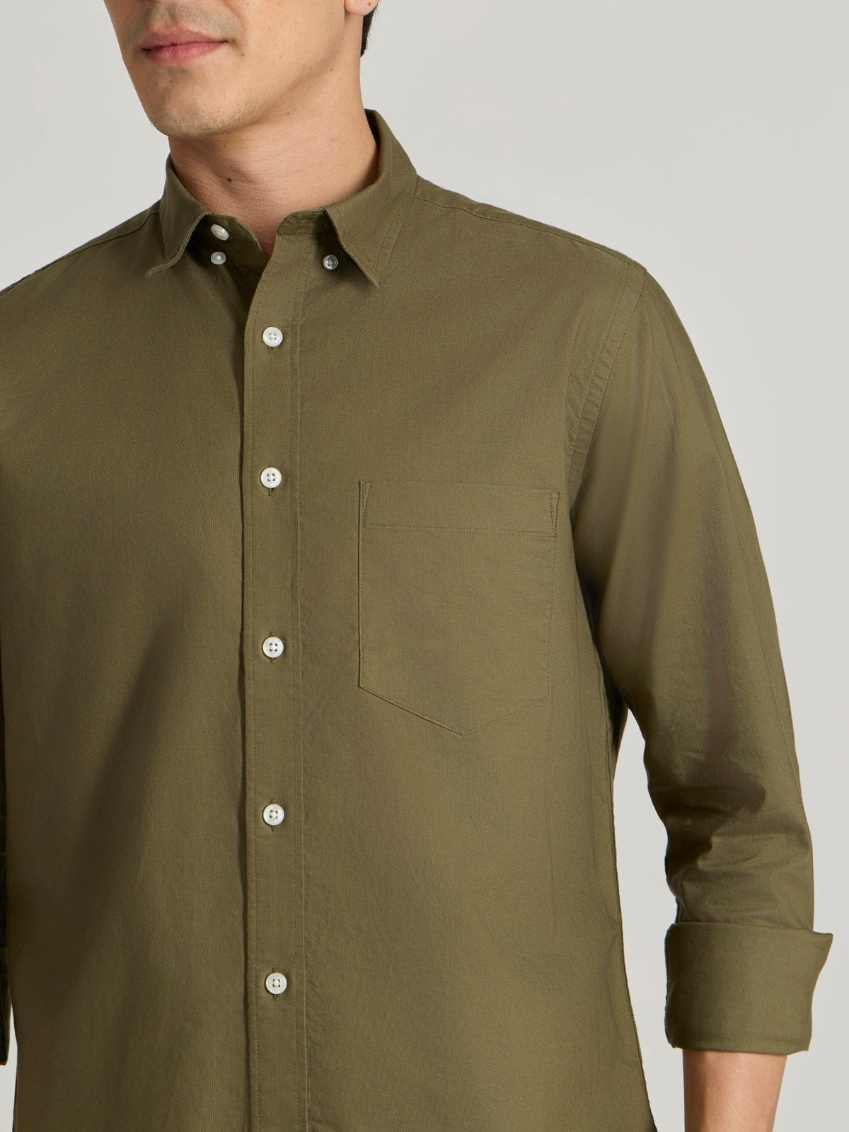 Fakaro - Turkish Fit Oxford Shirt - Olive Green - Espanshe