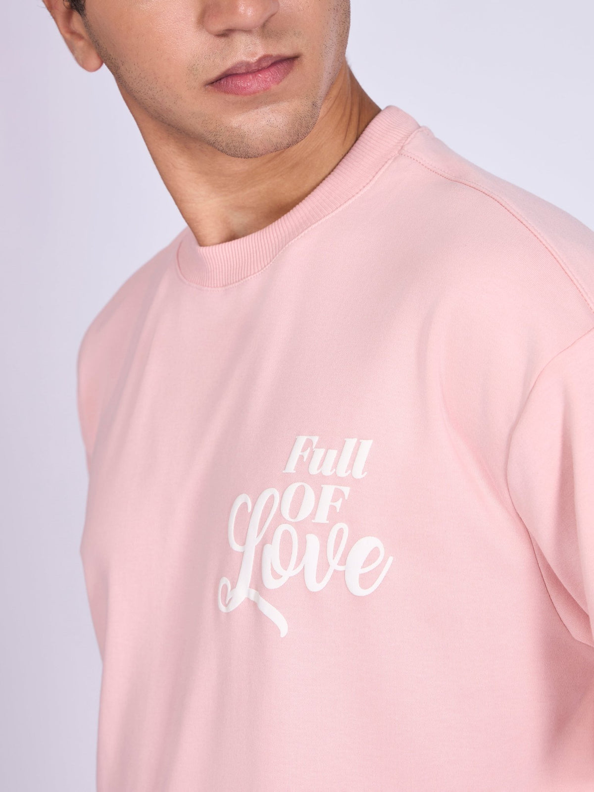 Trace - Full Of Love Printed Loose Fit T-Shirt - Pink - Espanshe