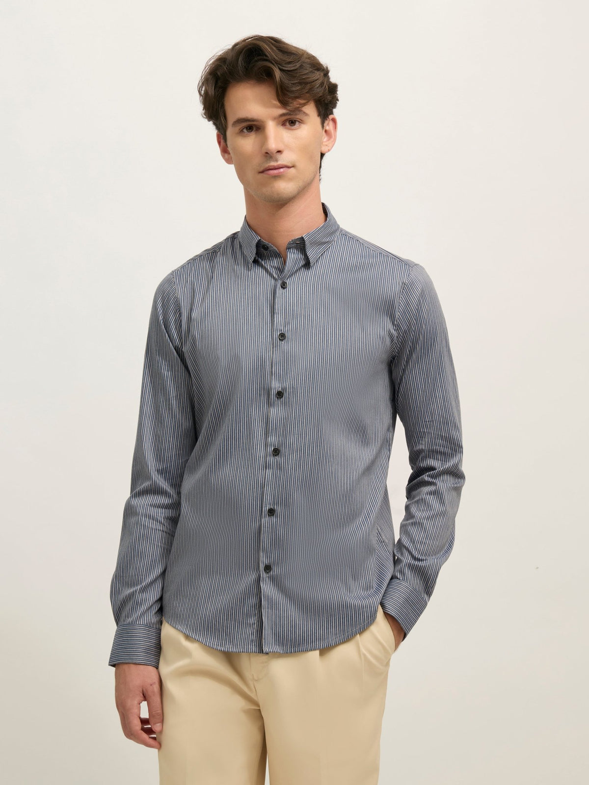 Sylvester - Striped Shirt - Dark Blue - Espanshe