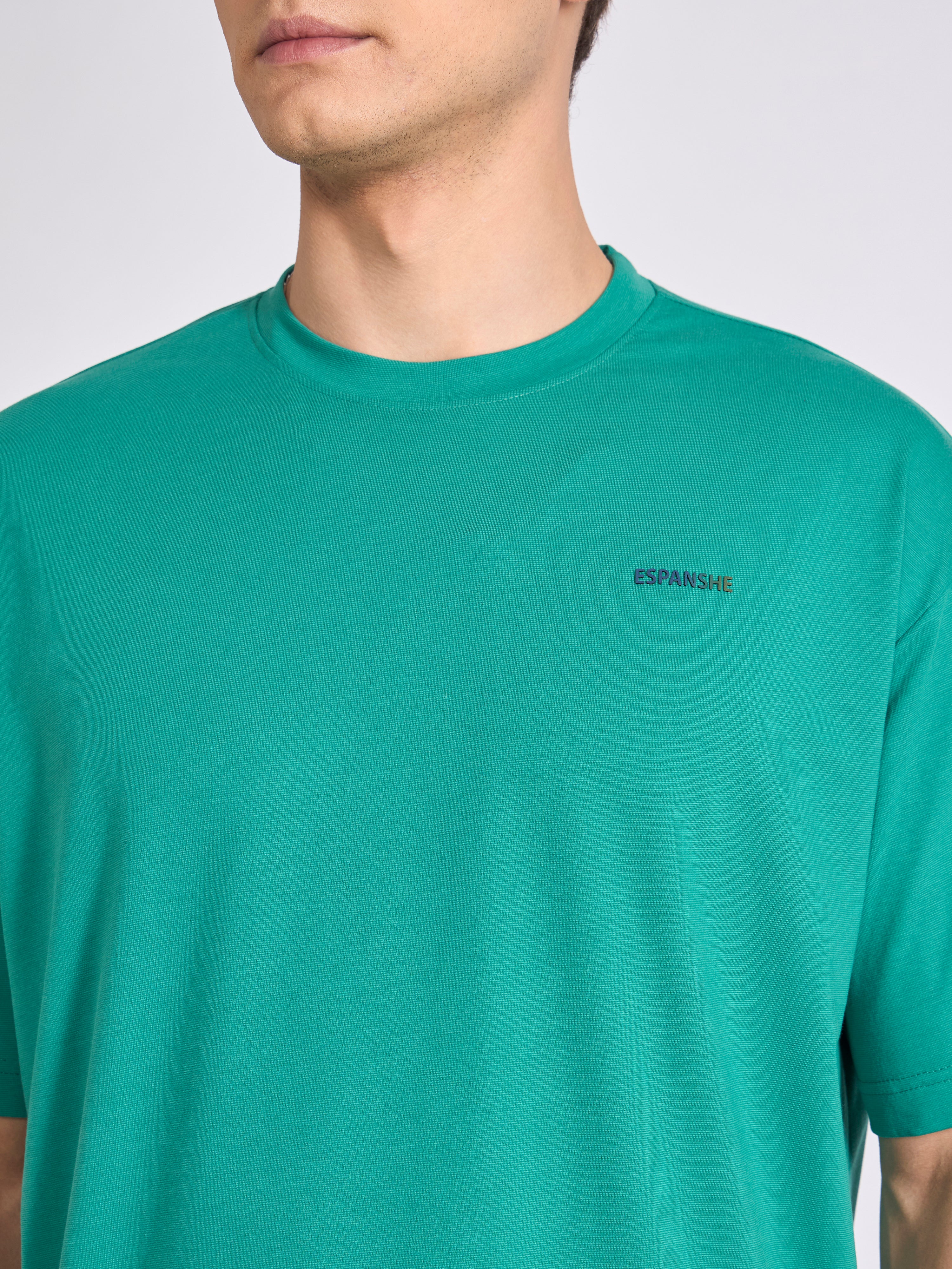 Men's Oversized Round neck T Shirt in  green