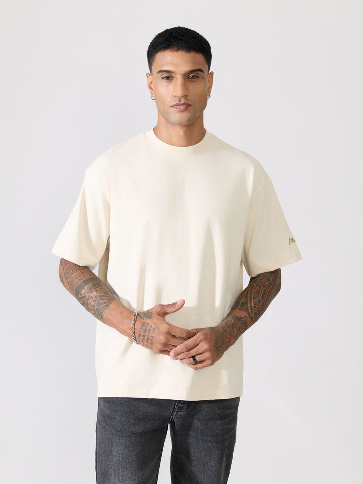 Men's printed t-shirt in cream