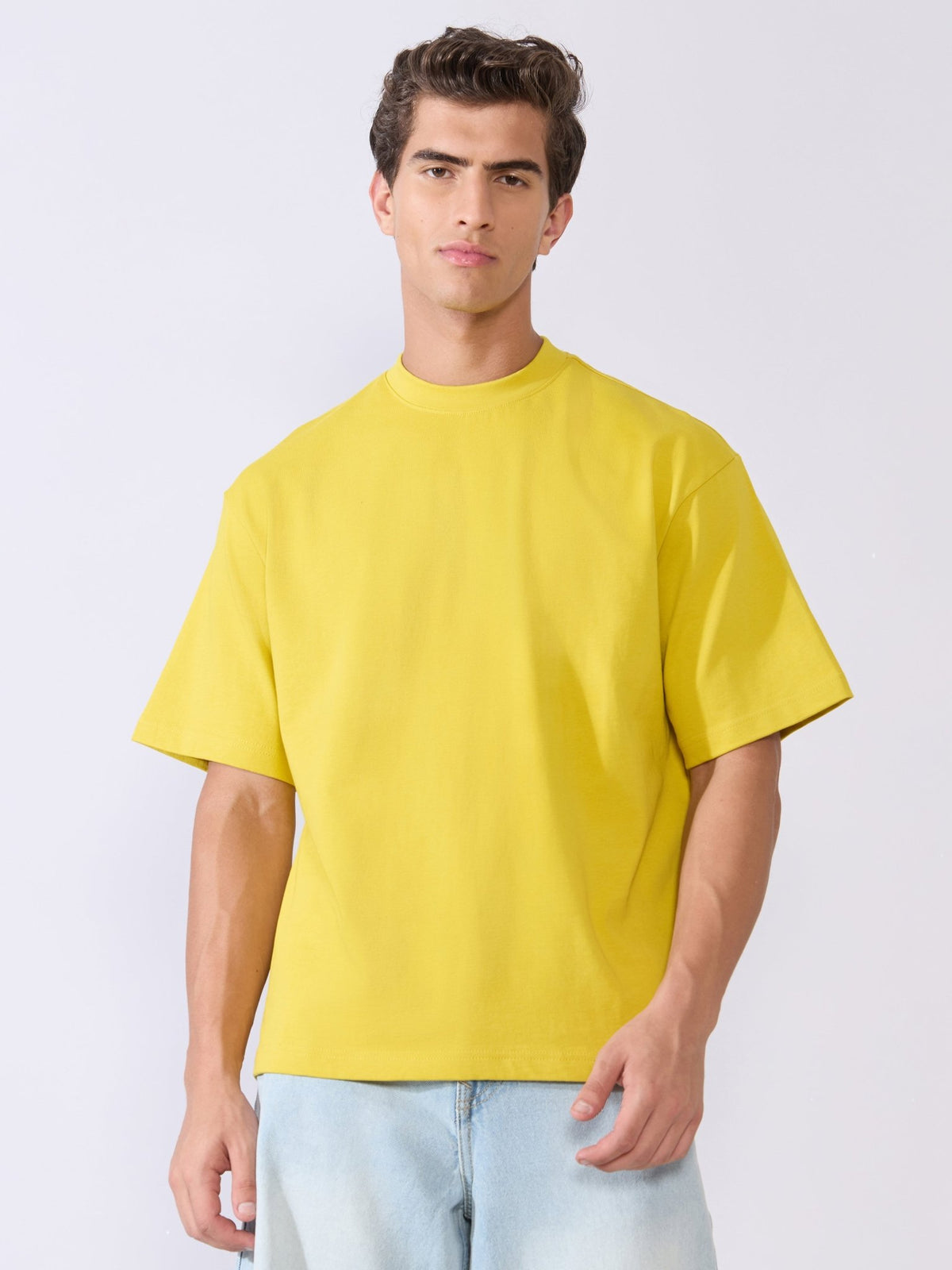 Vynora - Loose Fit Round Neck T-Shirt - Yellow Jasmine - Espanshe