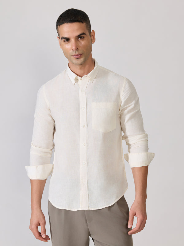 Erta - Relaxed Linen Shirt - Cream