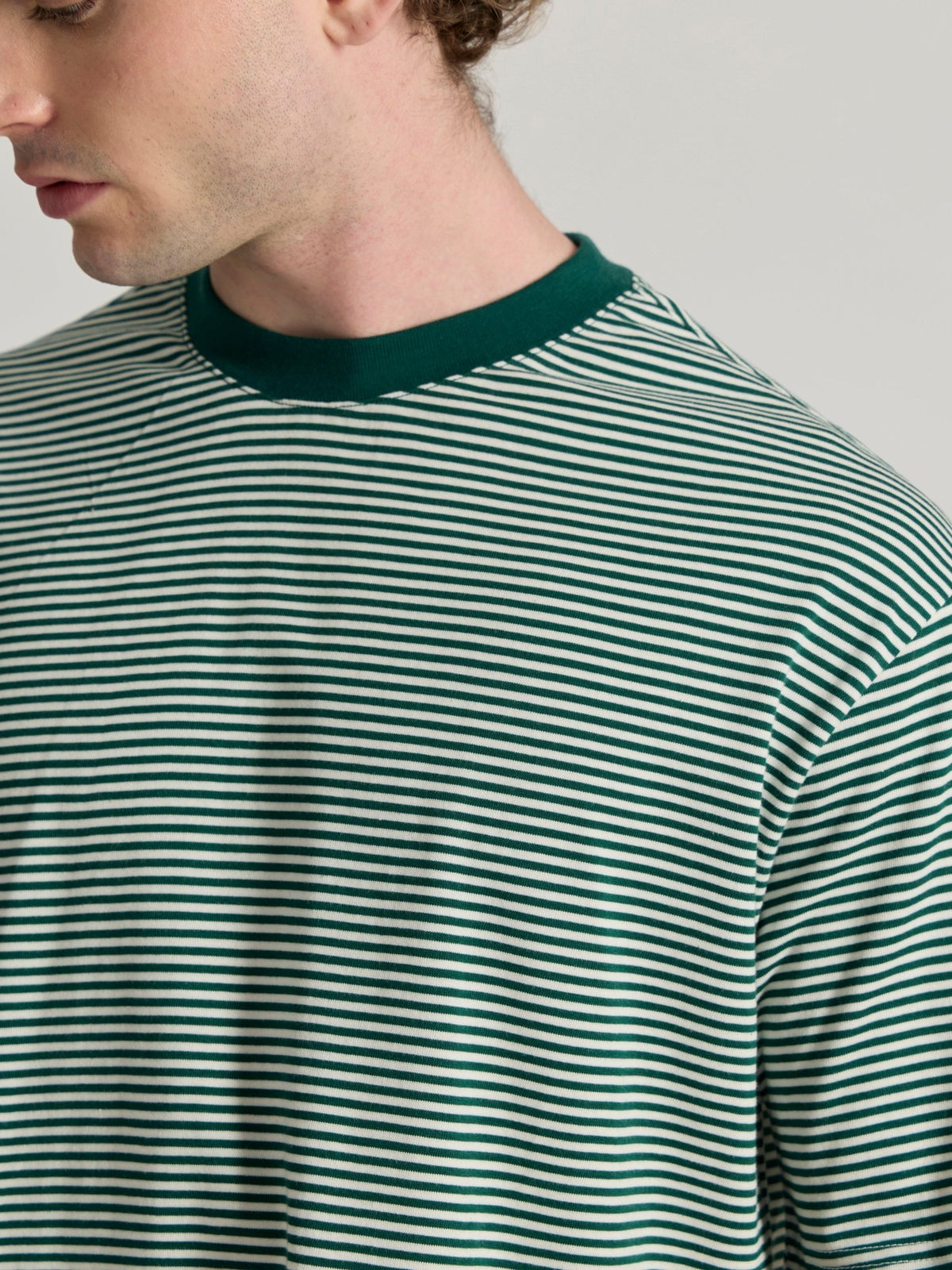 Ionathan - Striped Crew T-Shirt - Green - Espanshe