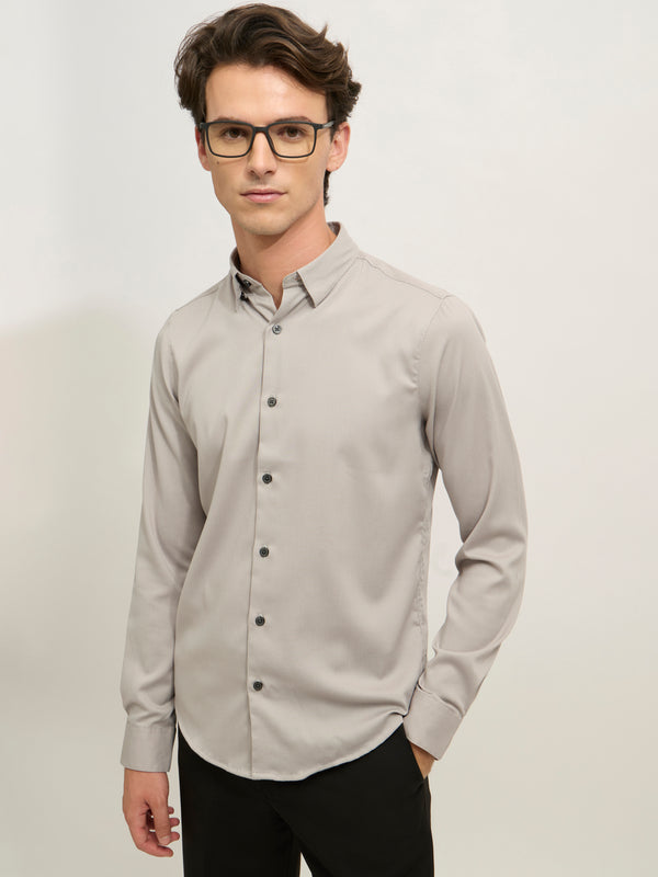 Ivar - Turkish Fit Striped Shirt - Sand Gray