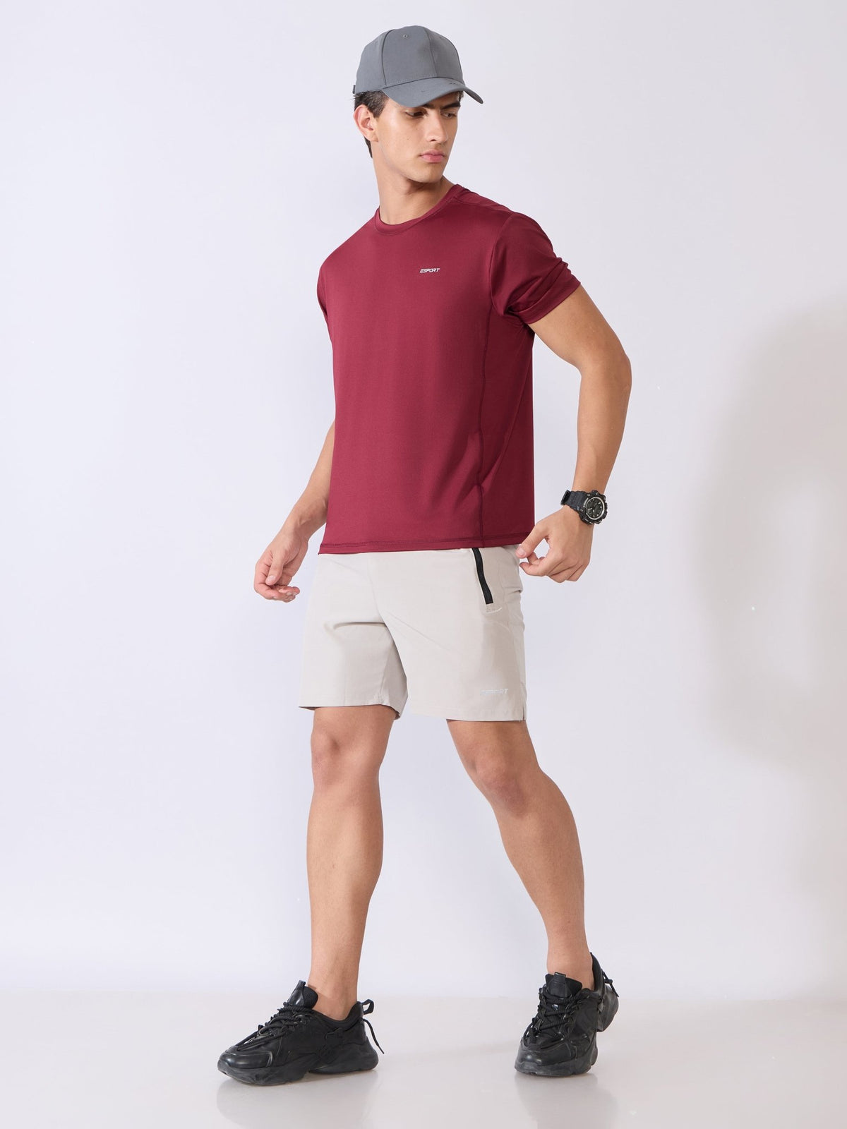 Ash - Sport Fit T-Shirt - Maroon - Espanshe