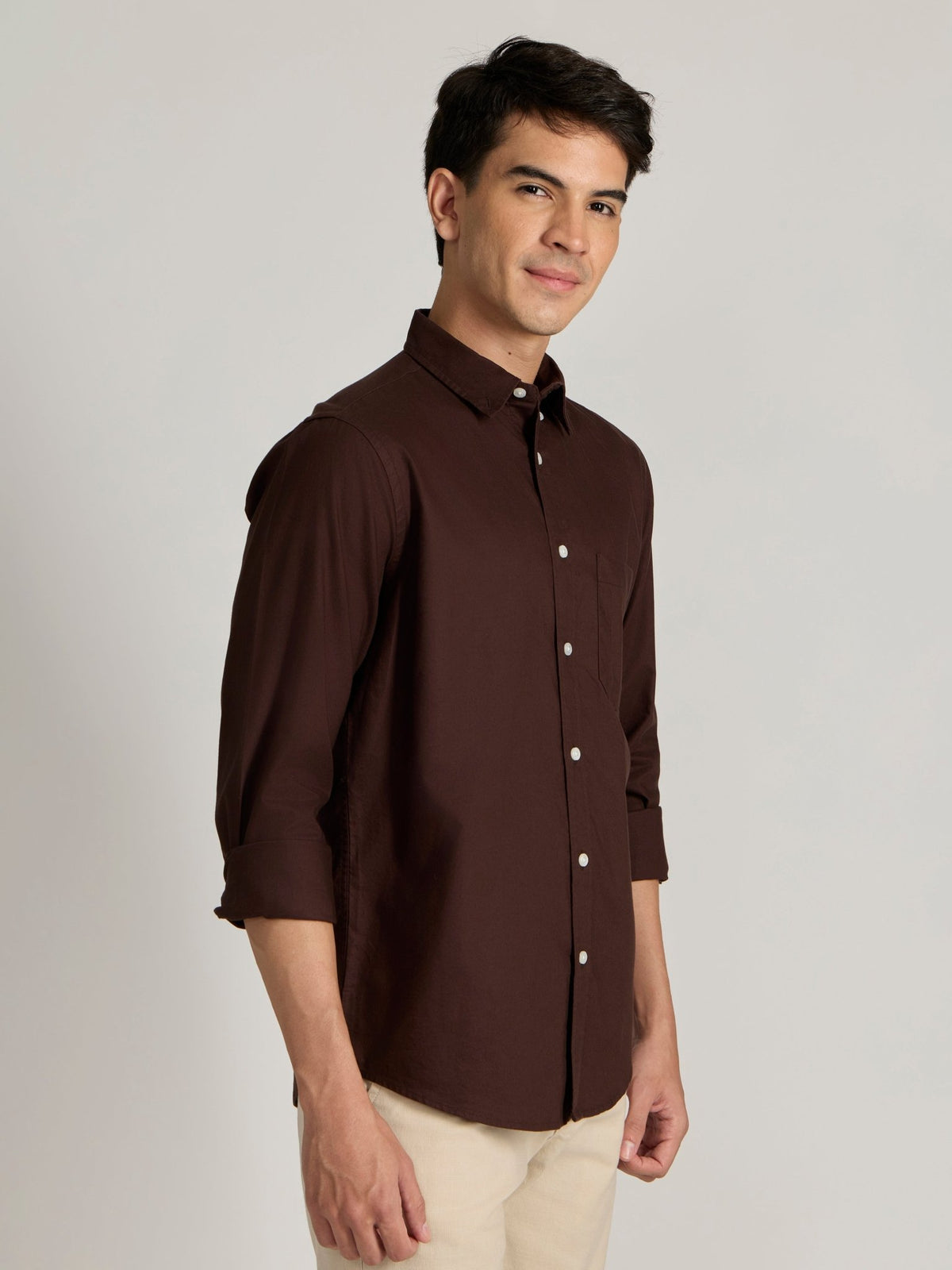Fakaro - Turkish Fit Oxford Shirt - Brown - Espanshe