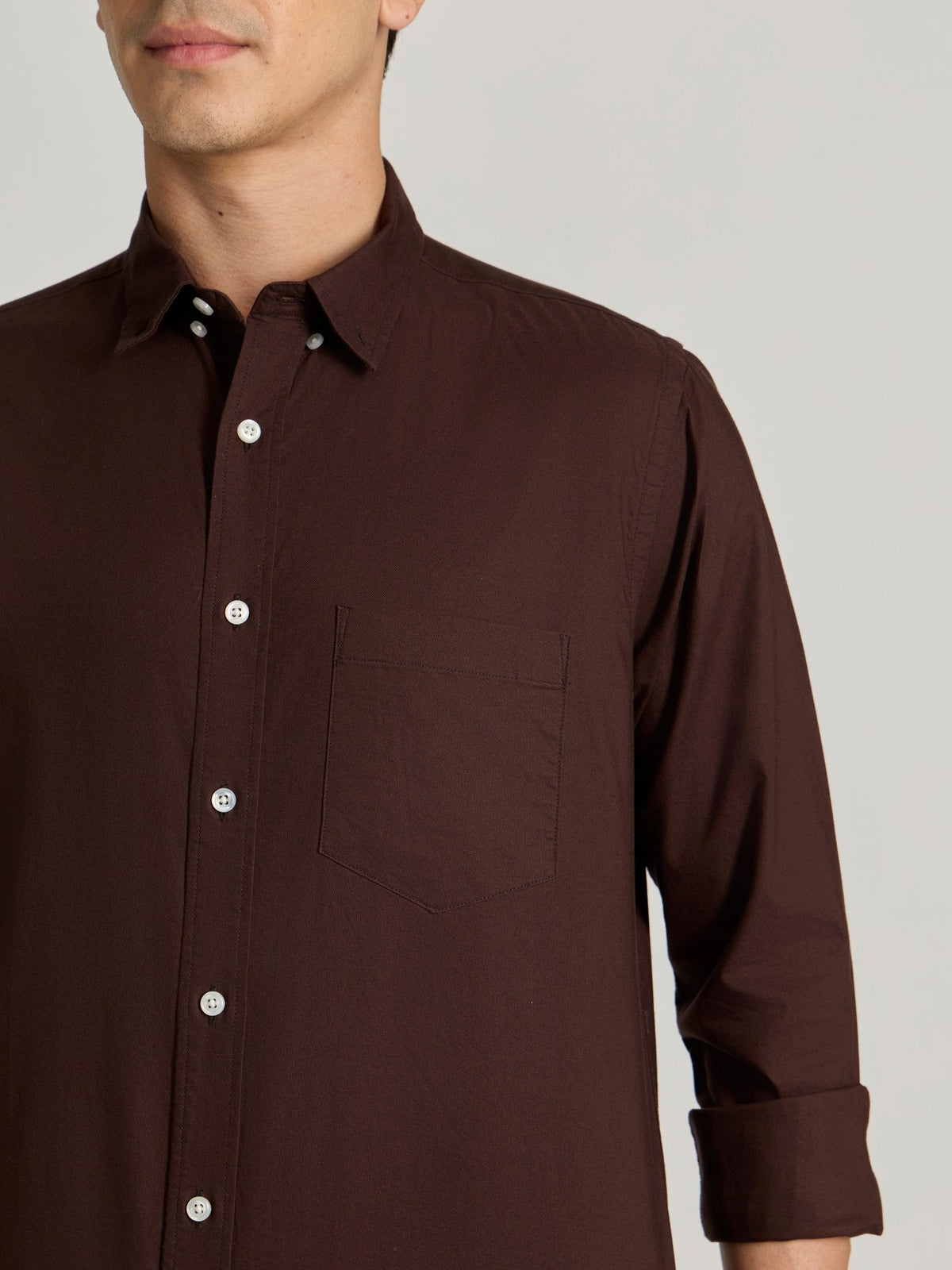 Fakaro - Turkish Fit Oxford Shirt - Brown - Espanshe