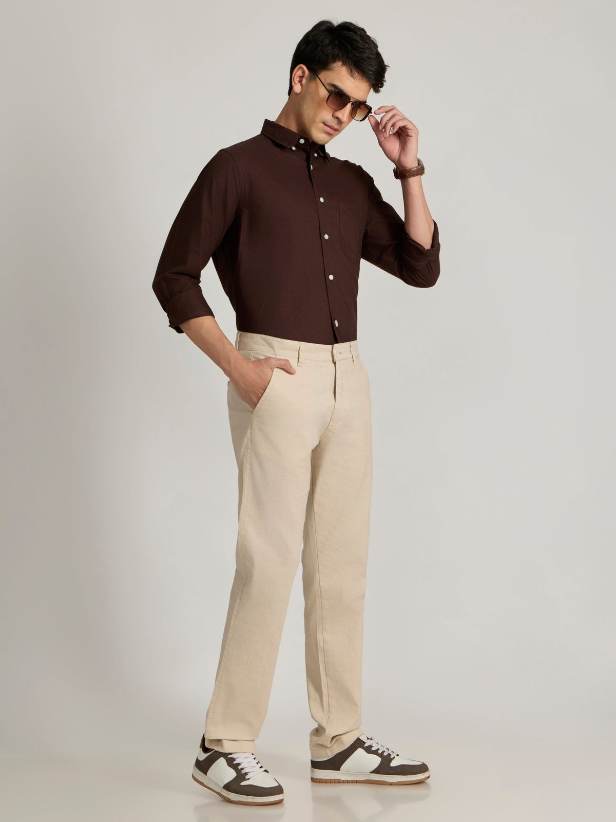 Fakaro - Turkish Fit Oxford Shirt - Brown - Espanshe