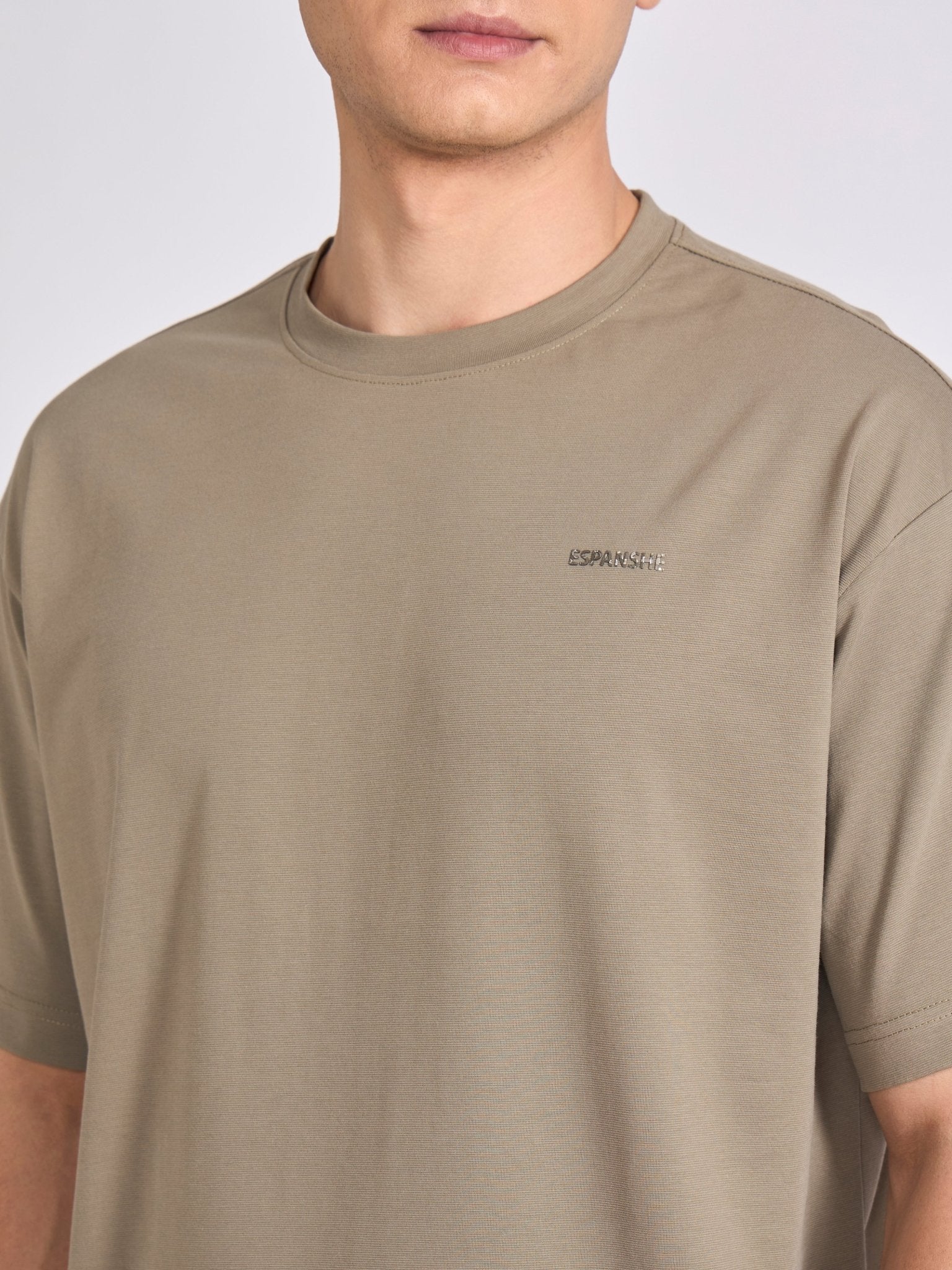 Tibald - Oversized Round neck T Shirt - Sage Green - Espanshe