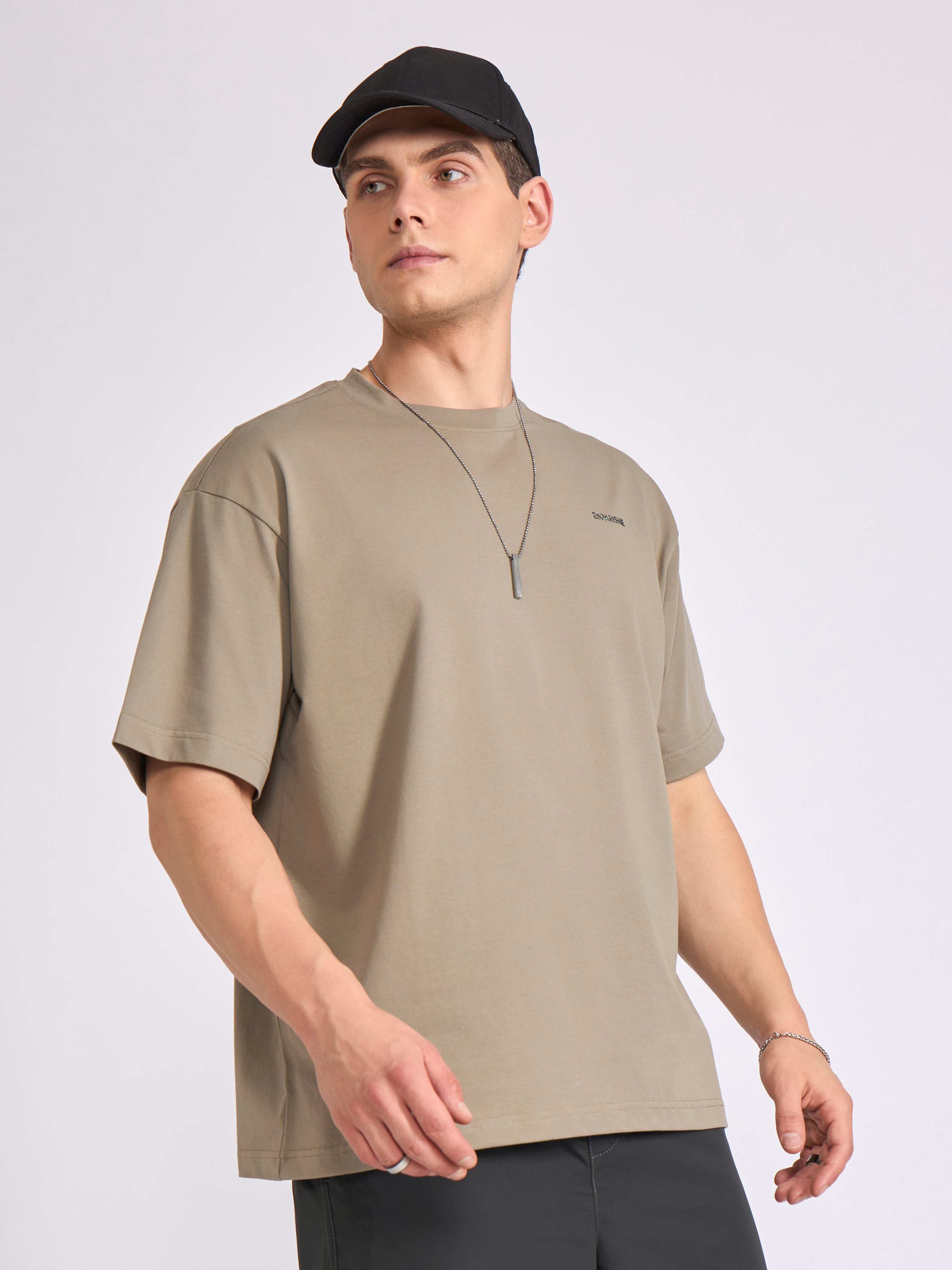 Men's Oversized Round neck T Shirt in sage green