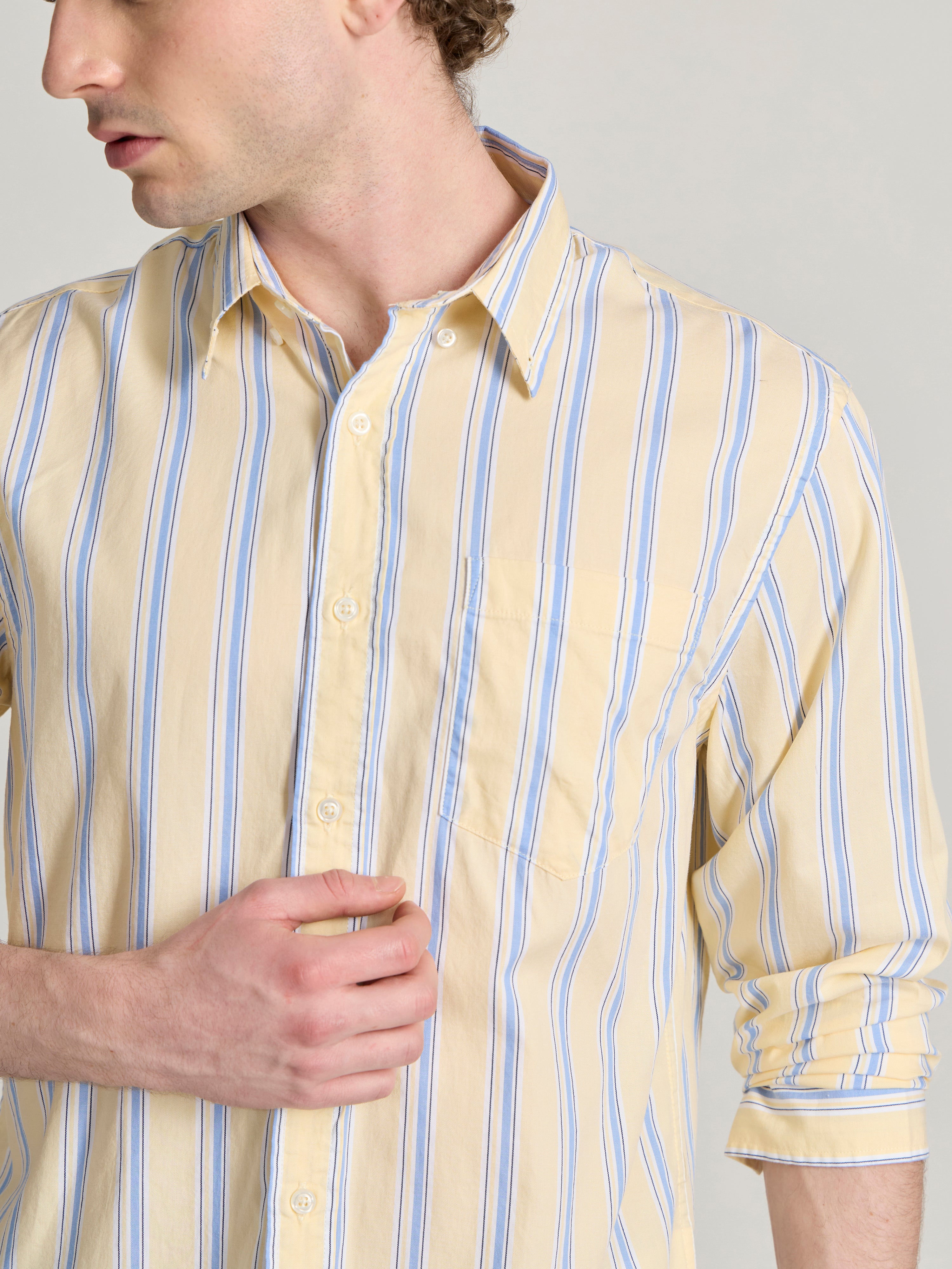 Men's Striped Shirt in yellow