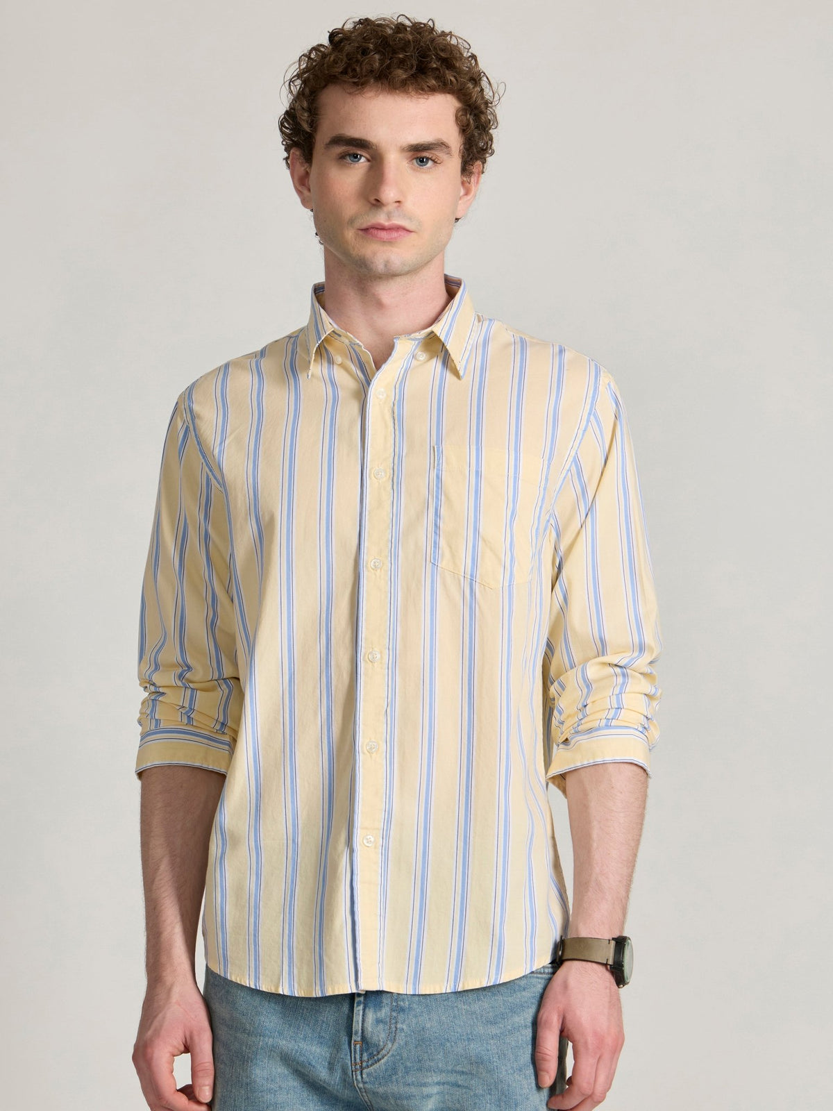 Paulson - Striped Shirt - Yellow - Espanshe