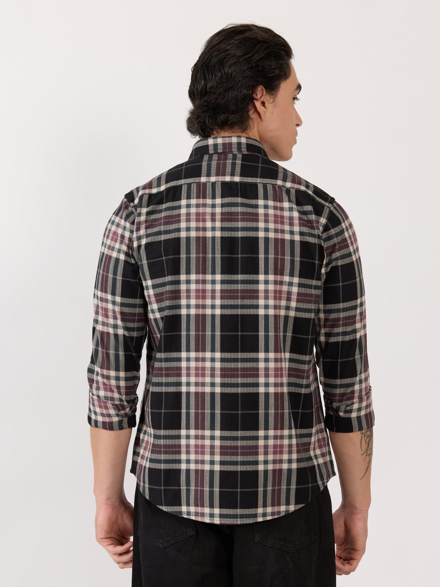 Katasha - Turkish Fit Checked Shirt - Black - Espanshe
