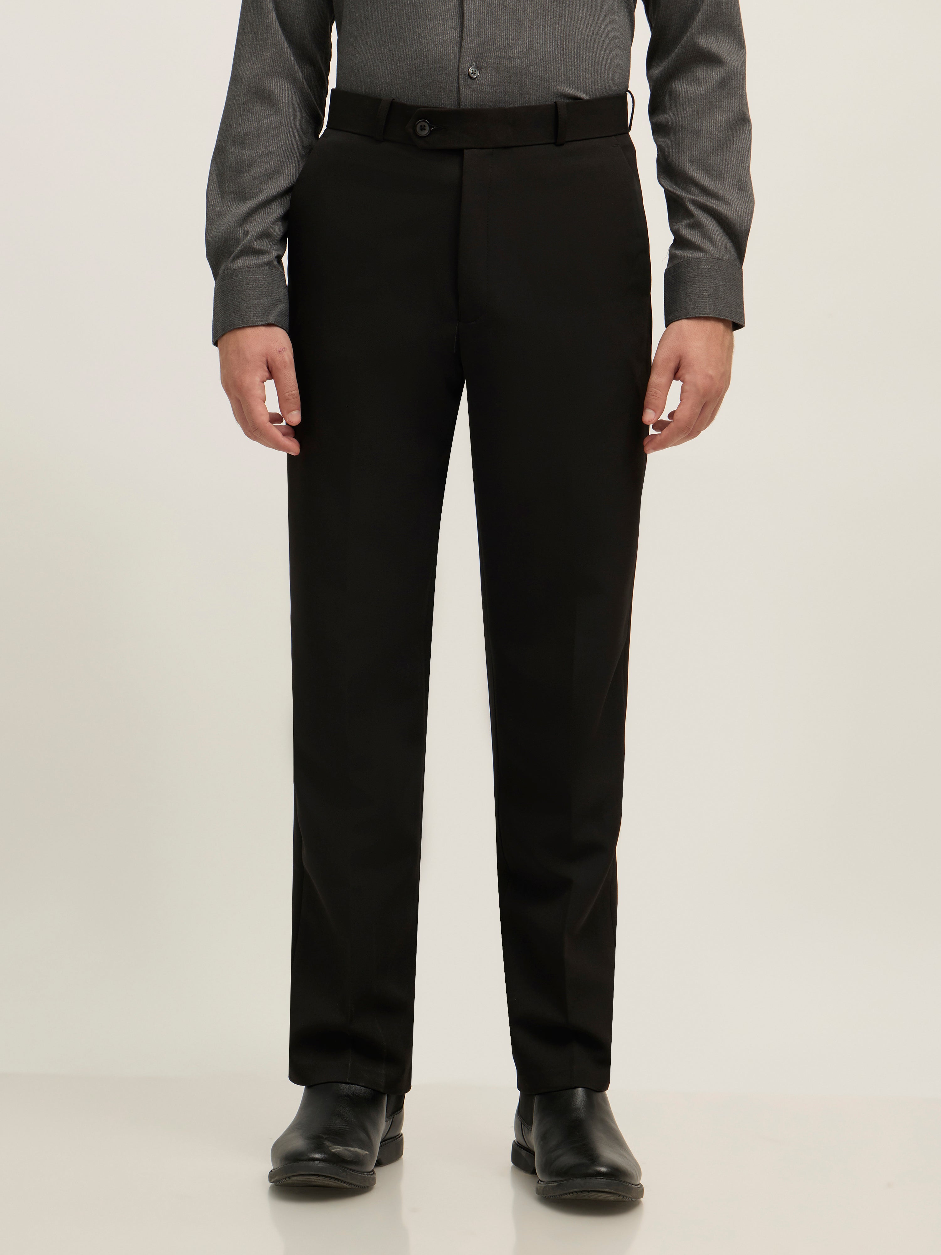 men's Straight Fit Formal Pant - black