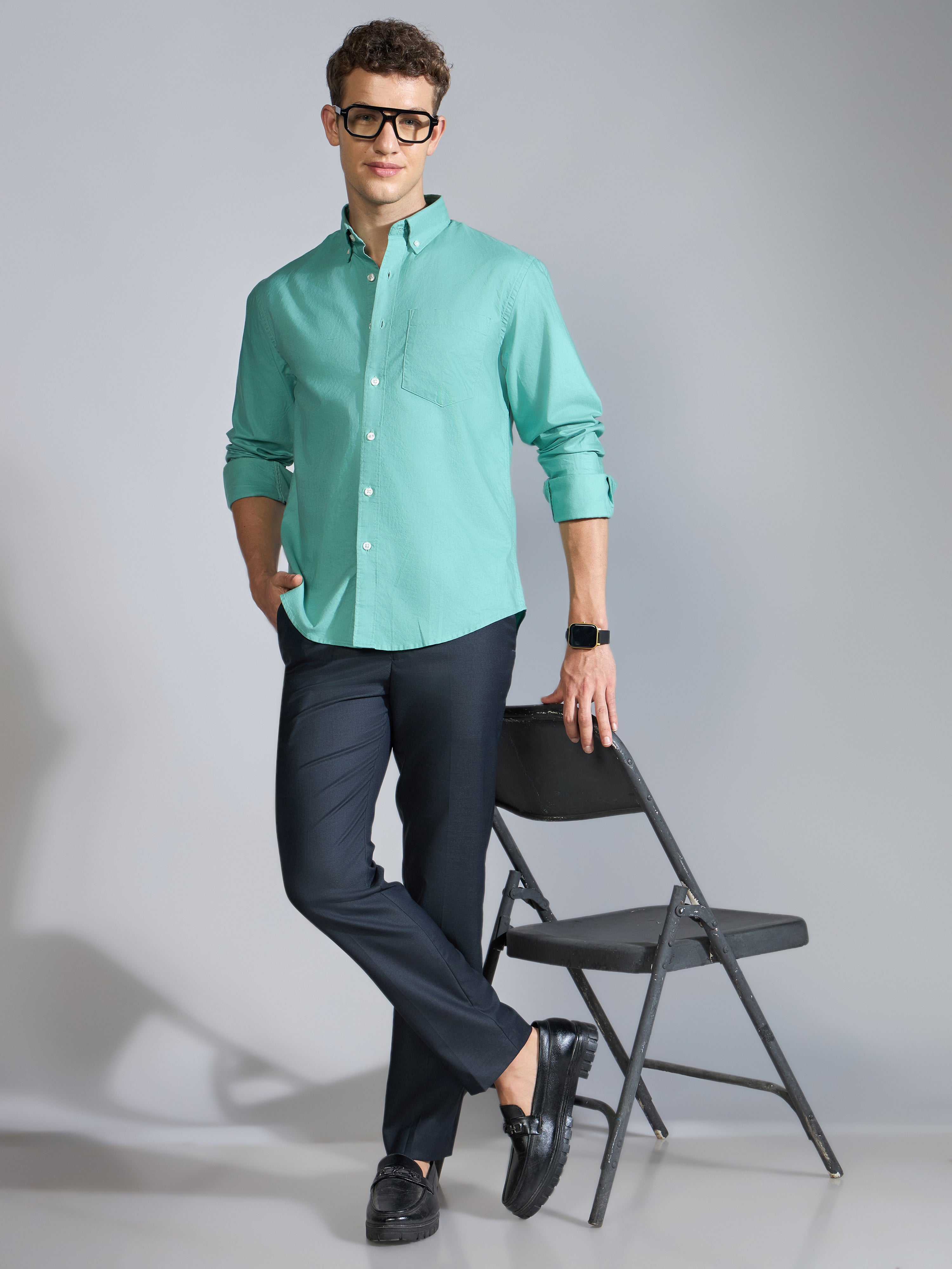 Flux - Relaxed Fit Oxford Shirt - Soft Green
