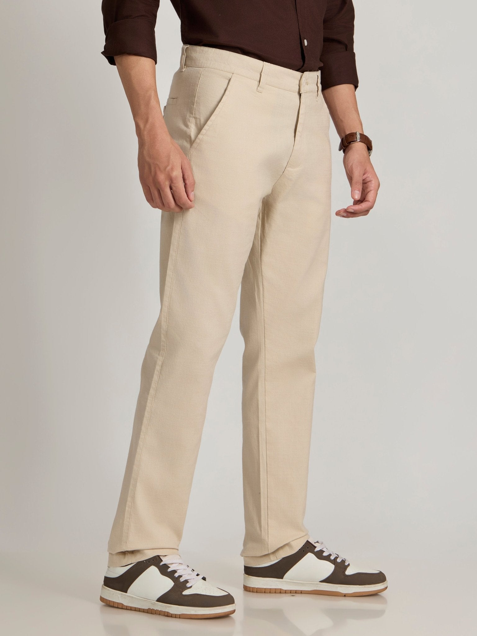Eli - Slim Fit Pant - Cream - Espanshe