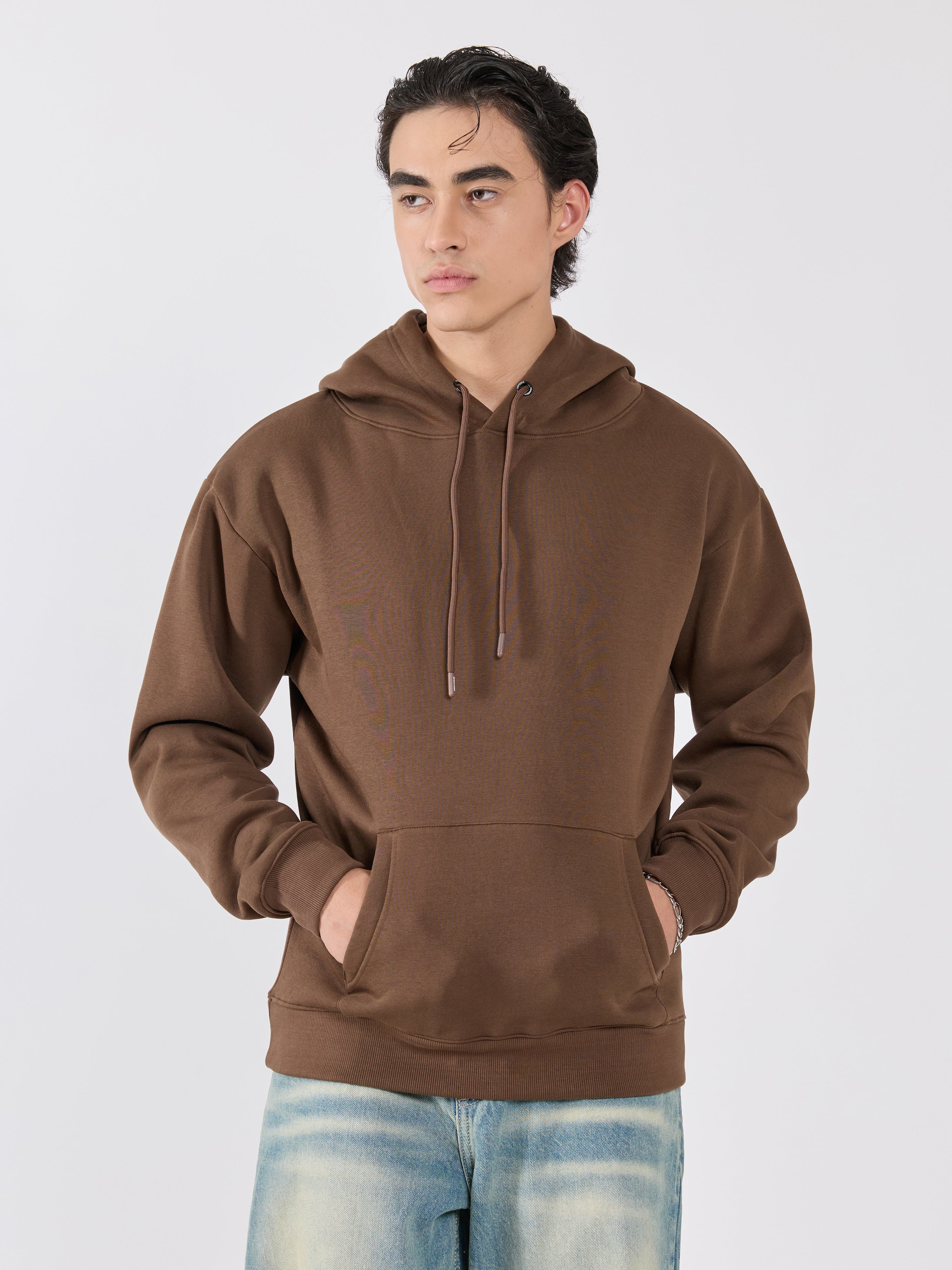 Men's Pullover Hoodie - Mid Brown
