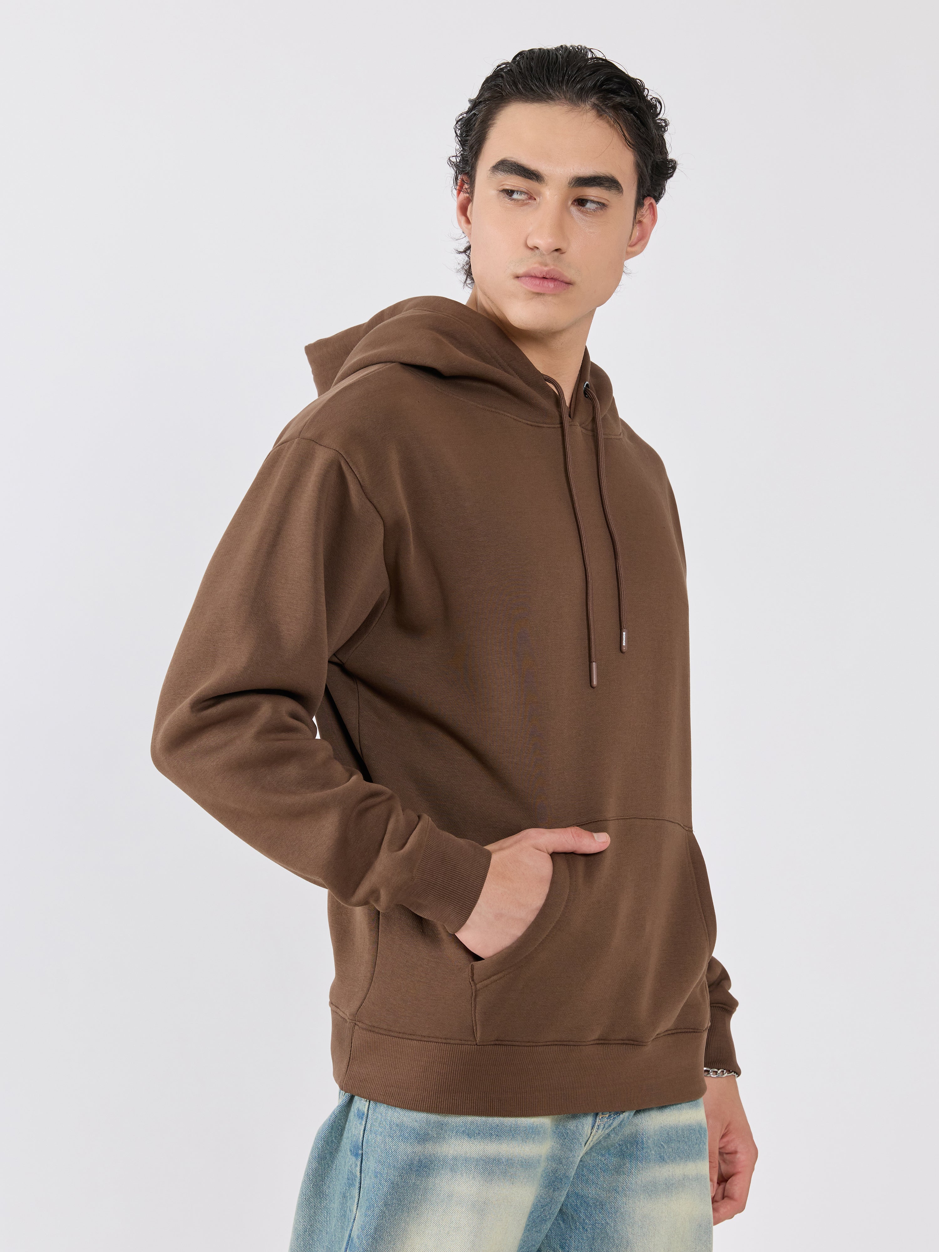 Men's Pullover Hoodie - Mid Brown
