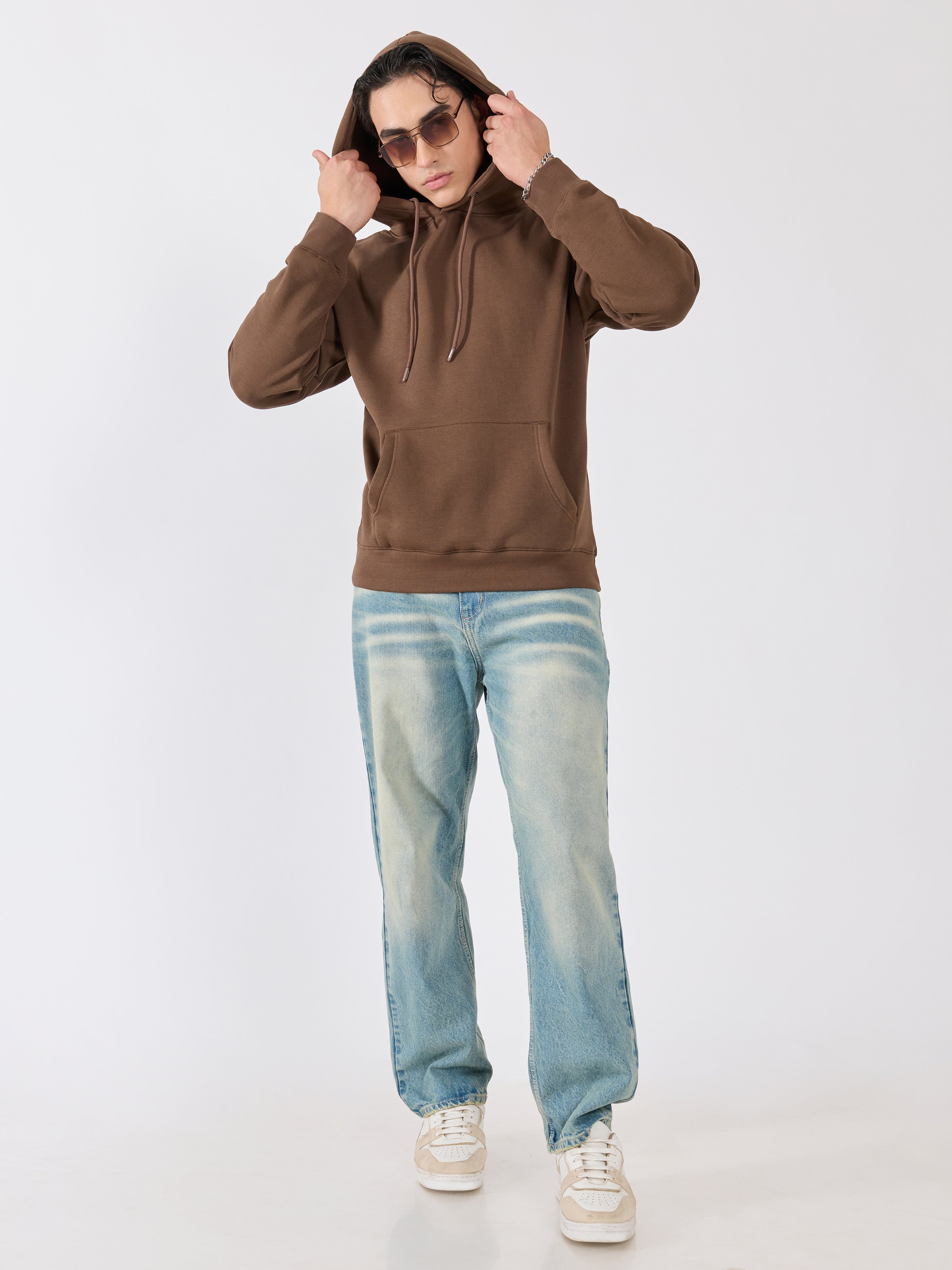 Men's Pullover Hoodie - Mid Brown